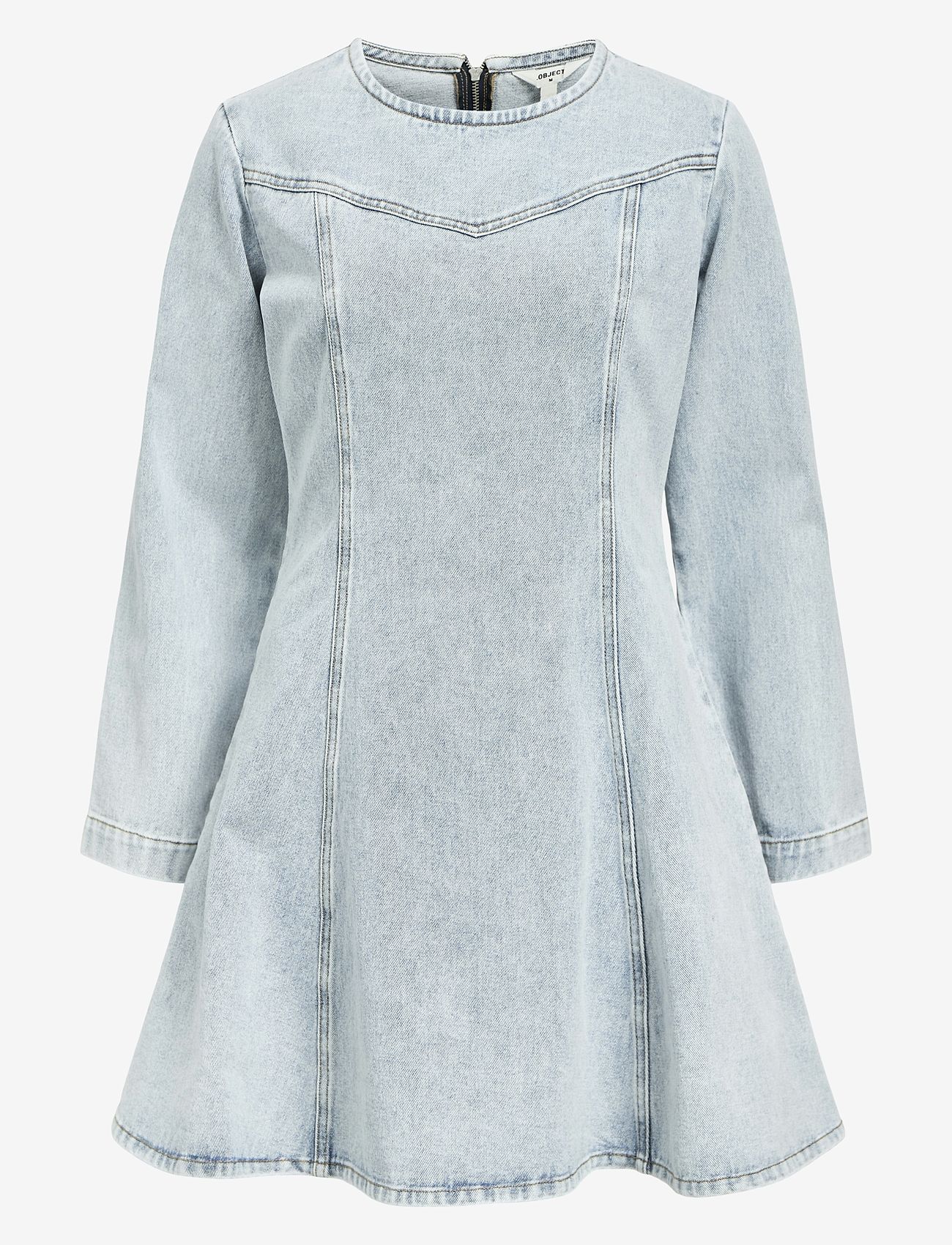 Object - OBJYULIAN L/S DENIM DRESS 137 - jeansklänningar - light blue denim - 1