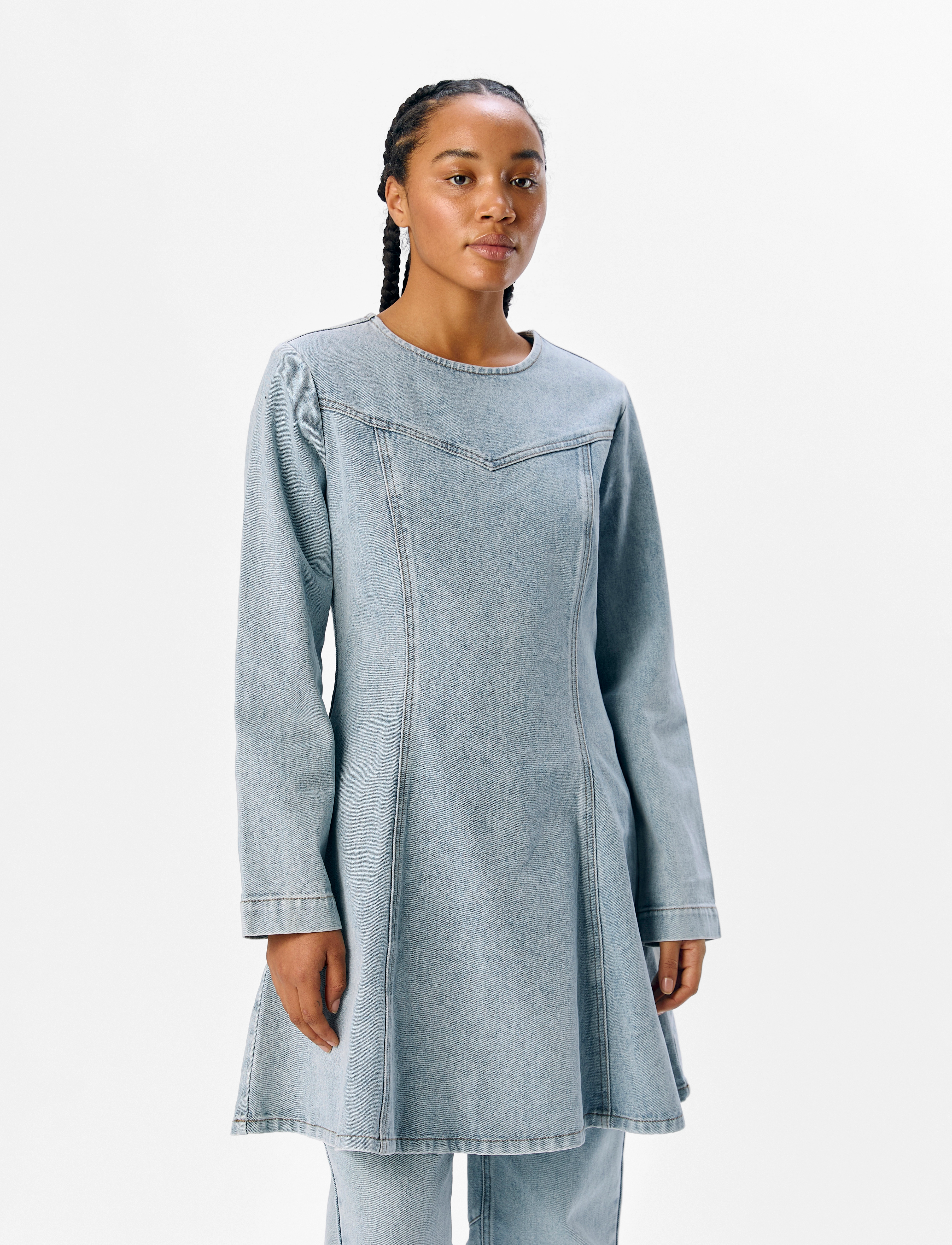 Object Objyulian L/S Denim Dress 137, XS, Dresses, Blau - Short Dress, Frauen