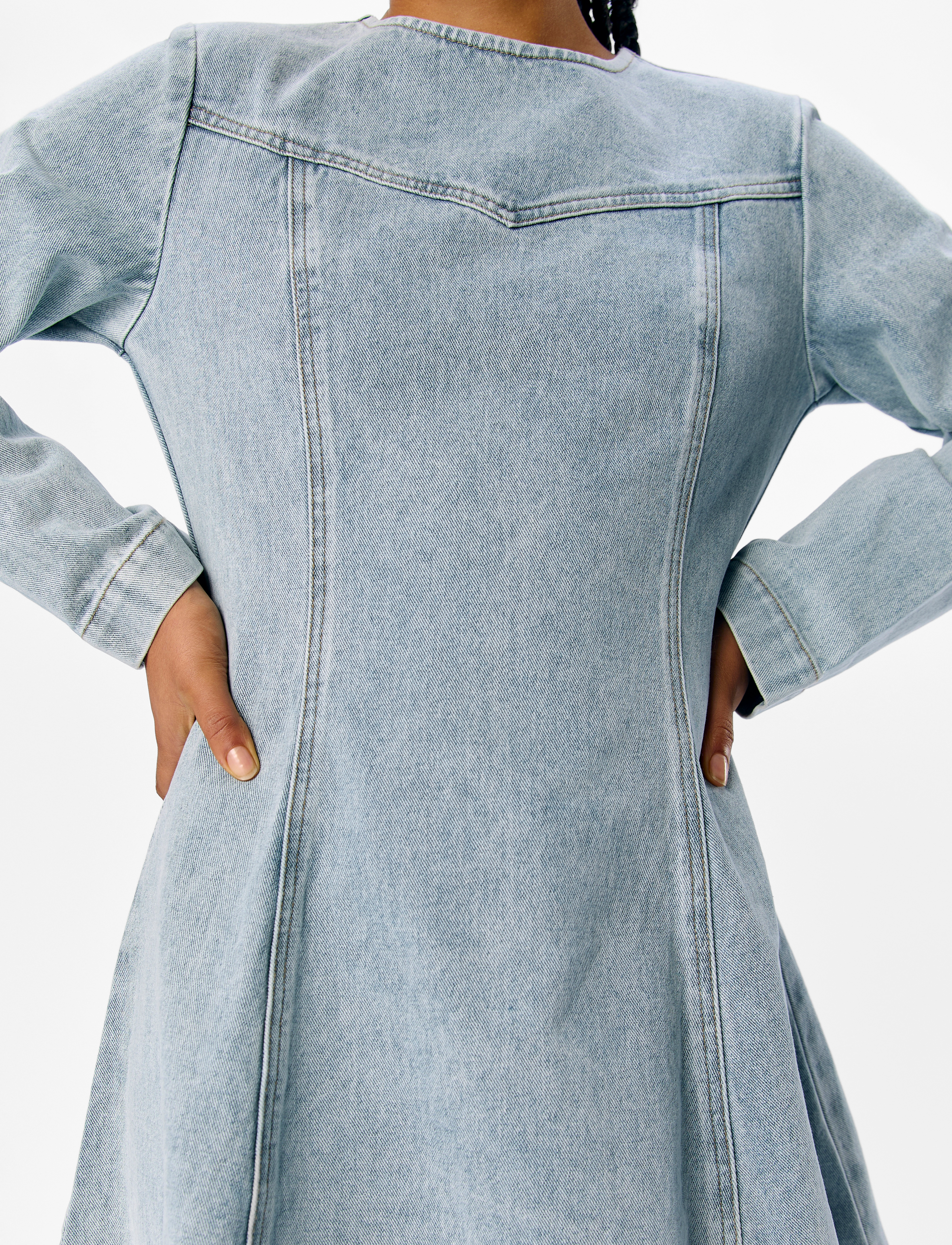 Object - OBJYULIAN L/S DENIM DRESS 137 - jeanskleider - light blue denim - 3