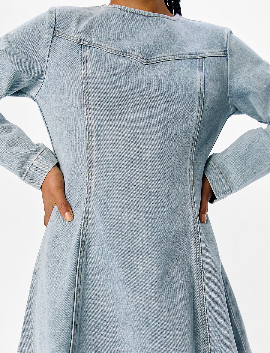 Object - OBJYULIAN L/S DENIM DRESS 137 - jeanskleider - light blue denim - 3