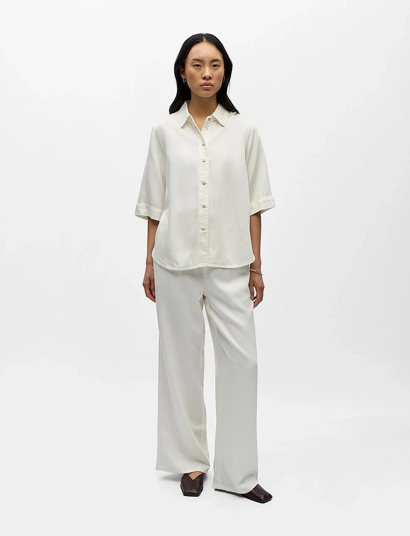 Object - OBJFRAME 2/4 RE DENIM SHIRT NOOS - jeanshemden - cloud dancer - 0