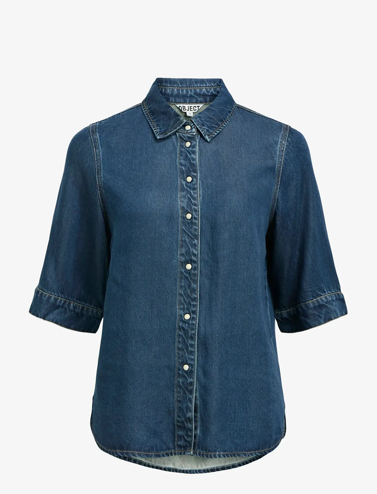 Object - OBJFRAME 2/4 RE DENIM TOP NOOS - jeanshemden - dark blue denim - 0