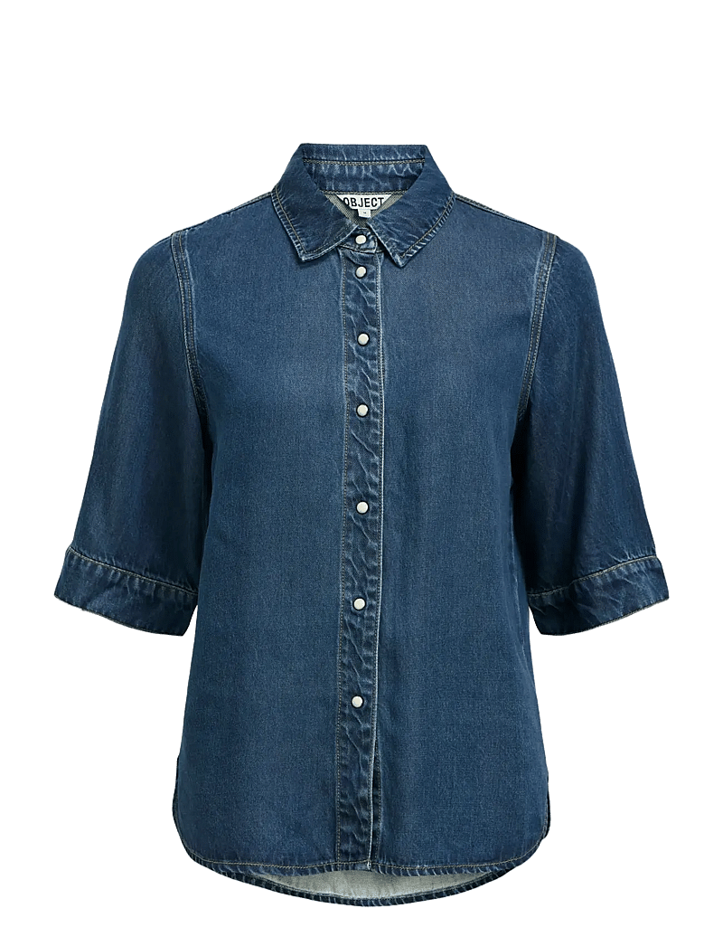 Object - OBJFRAME 2/4 RE DENIM TOP NOOS - jeanshemden - dark blue denim - 1