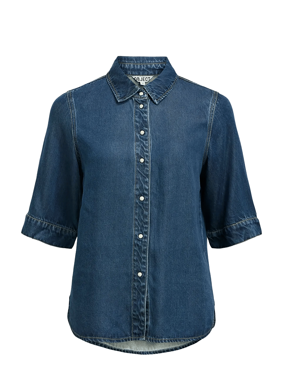 Object - OBJFRAME 2/4 RE DENIM TOP NOOS - jeanshemden - dark blue denim - 1