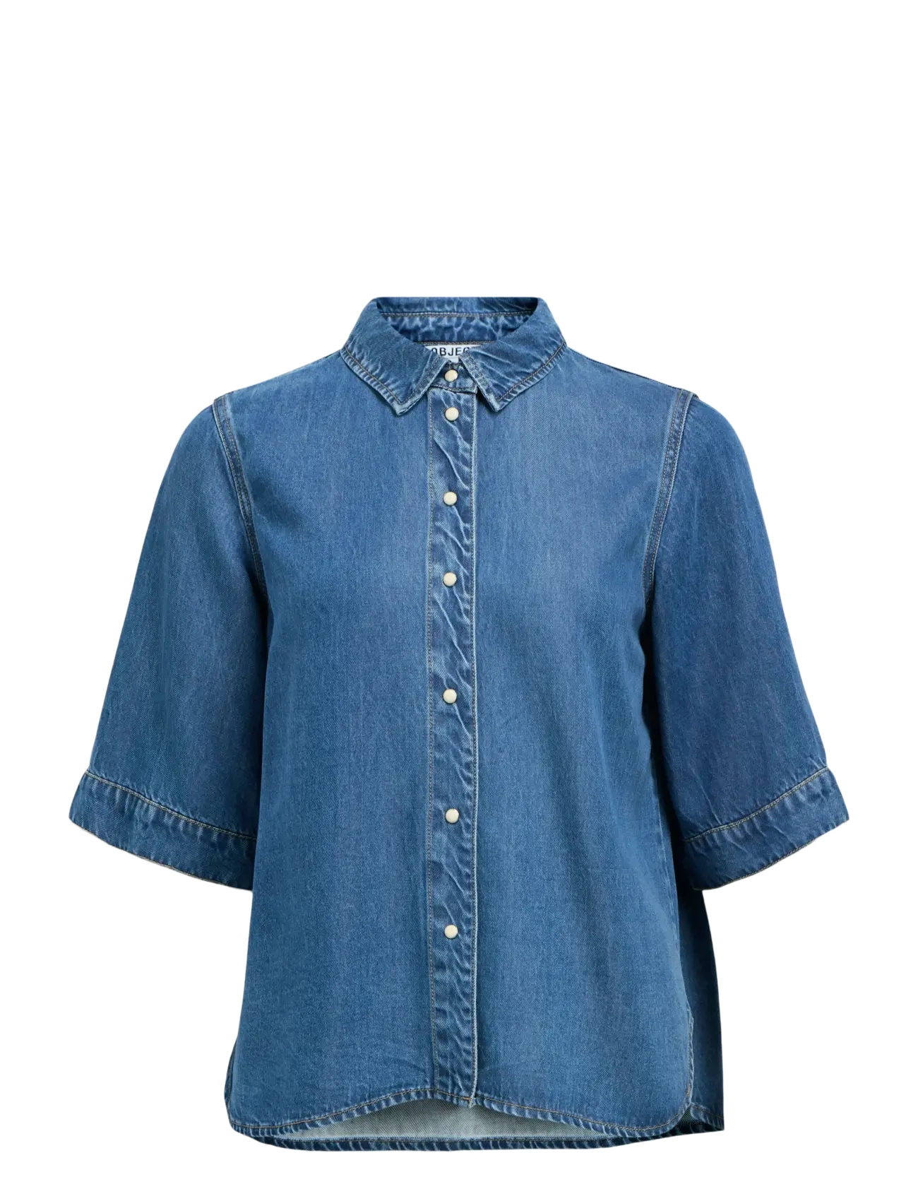 OBJECT Objframe 2/4 Re Denim Shirt Noos Blau - L - Damen
