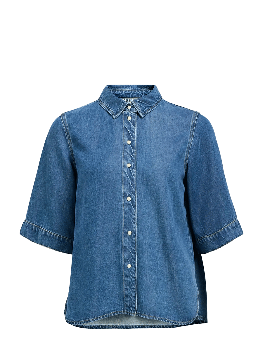 Object - OBJFRAME 2/4 RE DENIM SHIRT NOOS - jeanshemden - medium blue denim - 1