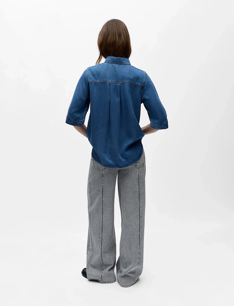 Object - OBJFRAME 2/4 RE DENIM SHIRT NOOS - jeanshemden - medium blue denim - 2
