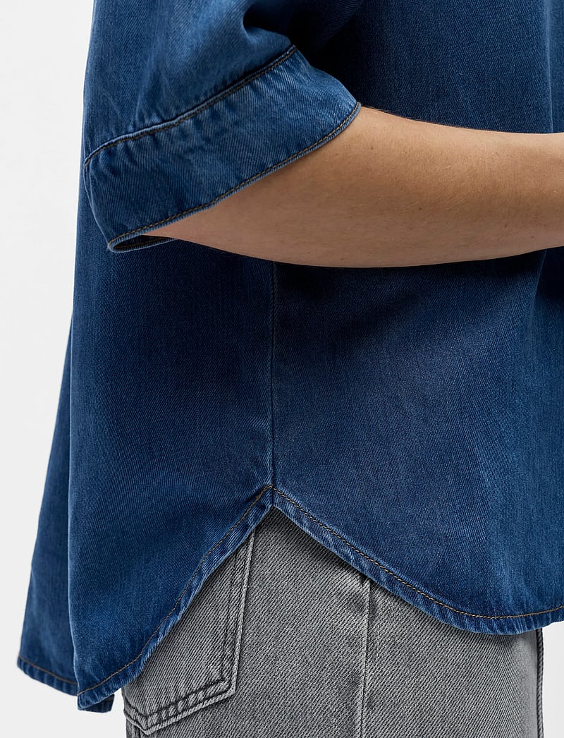 Object - OBJFRAME 2/4 RE DENIM TOP NOOS - jeanshemden - medium blue denim - 4