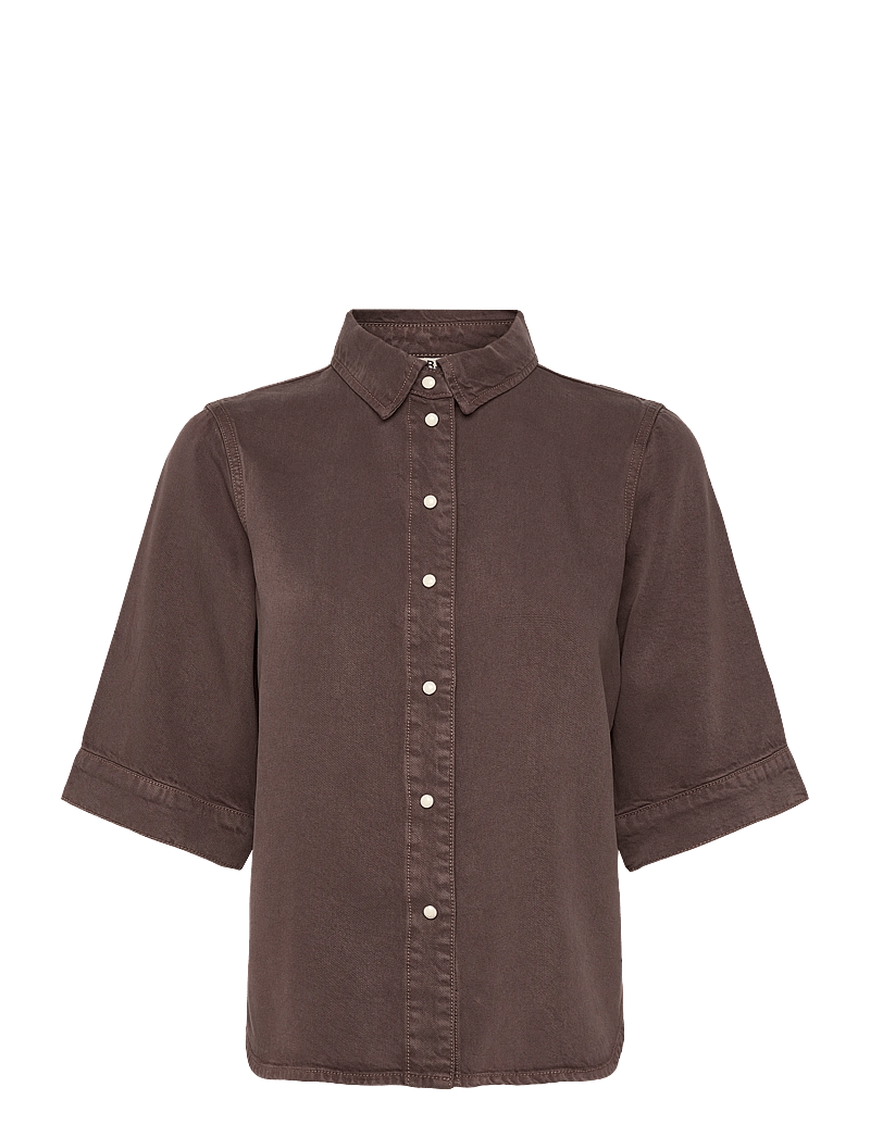 Object - OBJFRAME 2/4 RE DENIM TOP NOOS - jeanshemden - seal brown - 1