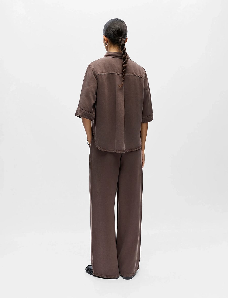 Object - OBJFRAME 2/4 RE DENIM TOP NOOS - jeanshemden - seal brown - 3