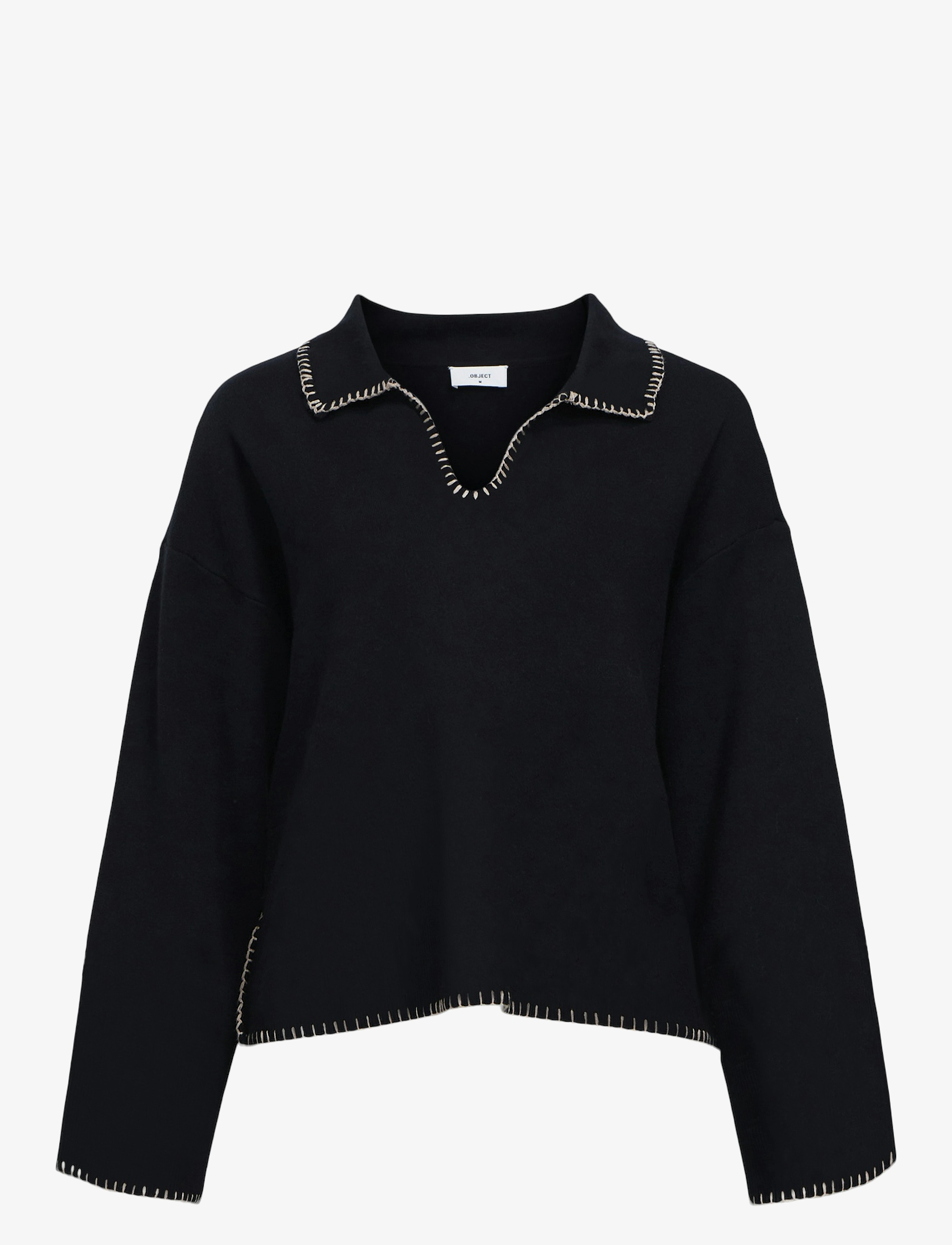 OBJECT Objreynard Ls V-Ausschnitt Stich Pullover Div Schwarz - XS - Damen