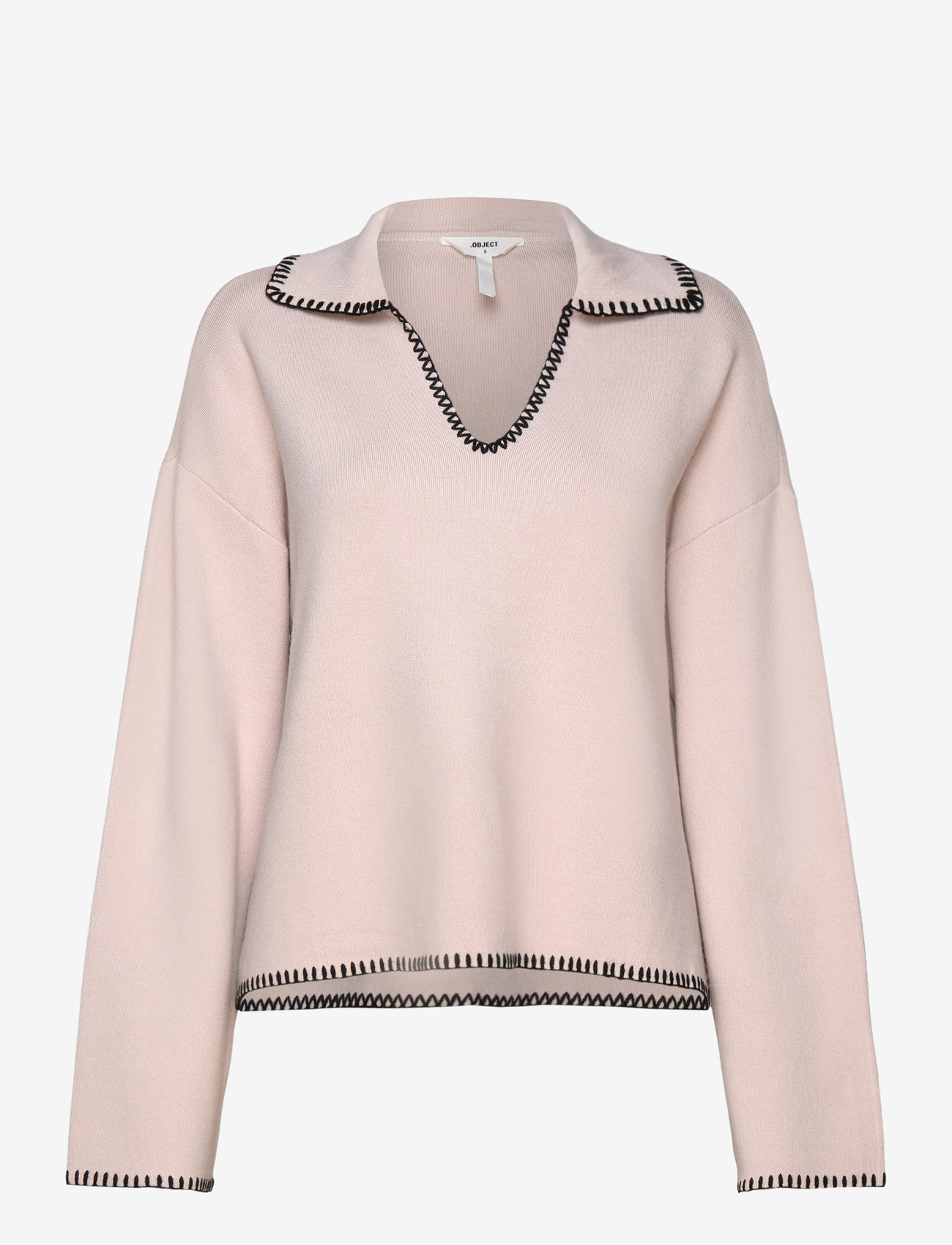 Object - OBJREYNARD LS V-NECK STICH PULLOVER DIV - herbstliche kleidung - silver gray - 0