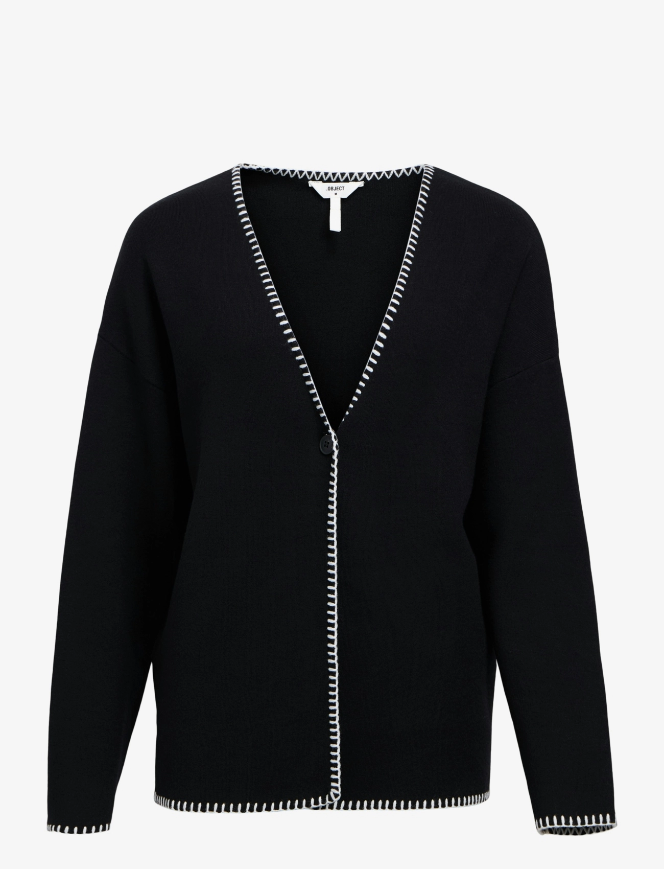 Object OBJREYNARD LS STICH CARDIGAN E DIV - Stickat - BLACK / black