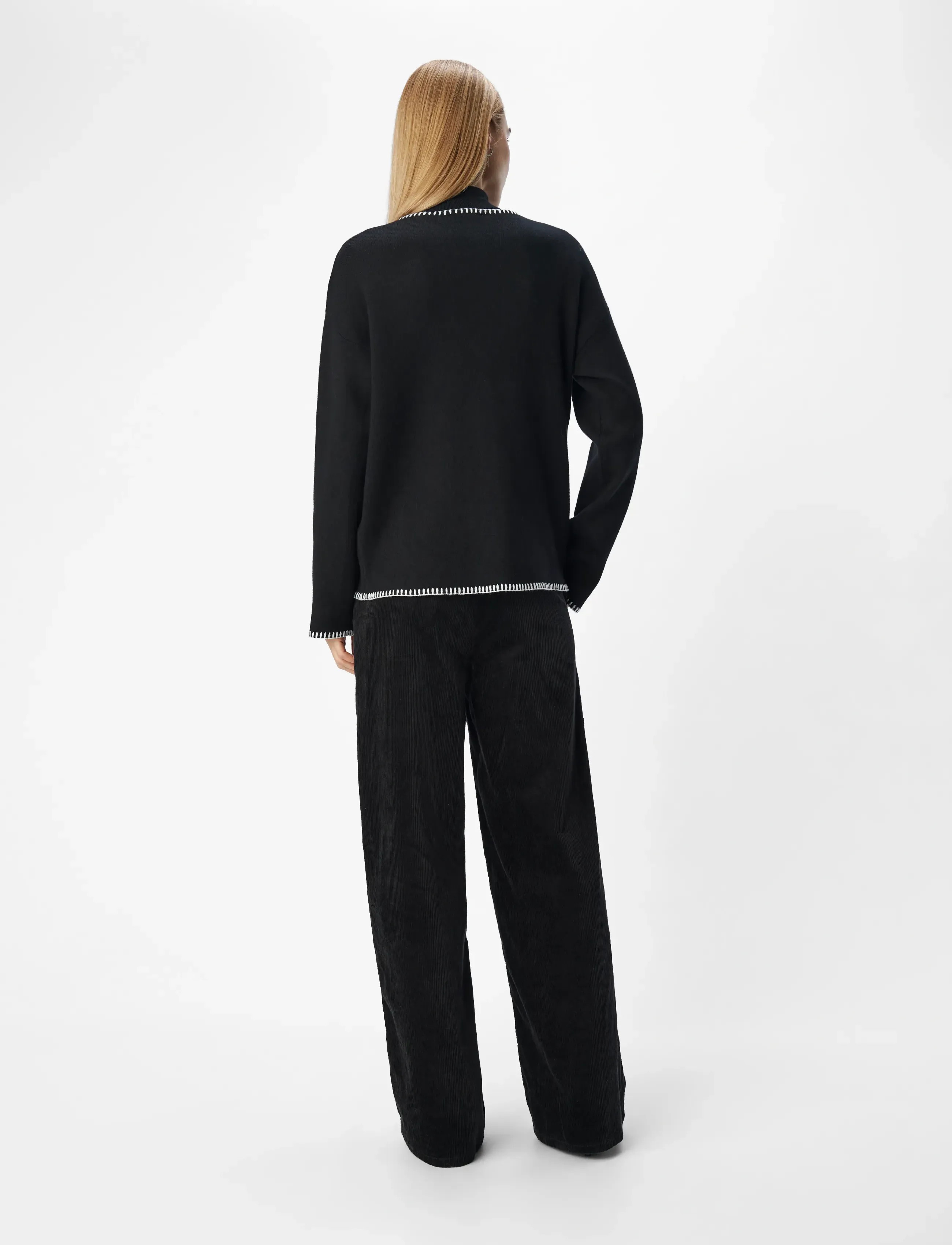 Object - OBJREYNARD LS STICH CARDIGAN E DIV - cardigans - black - 2