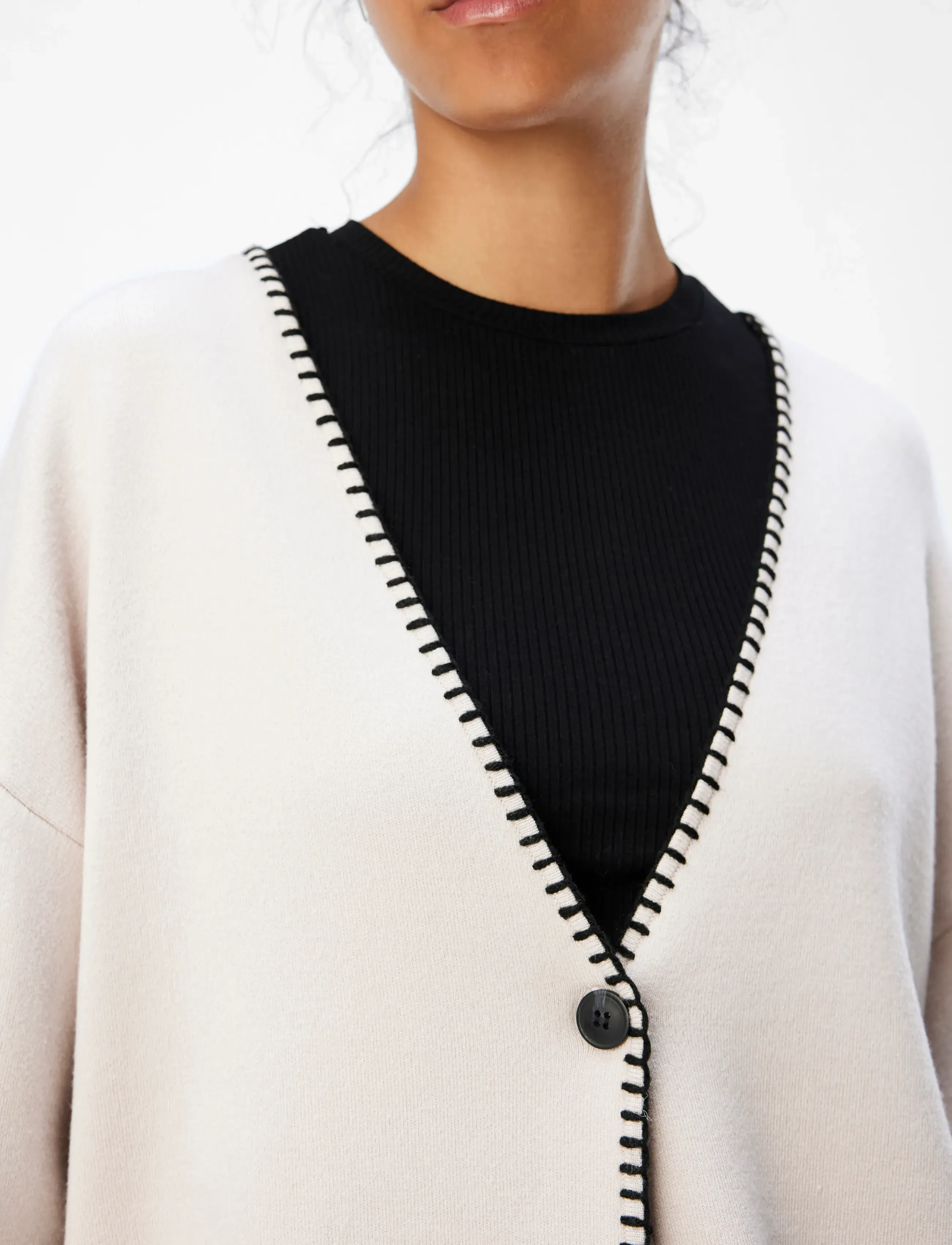 Object - OBJREYNARD LS STICH CARDIGAN E DIV - cardigans - silver gray - 3