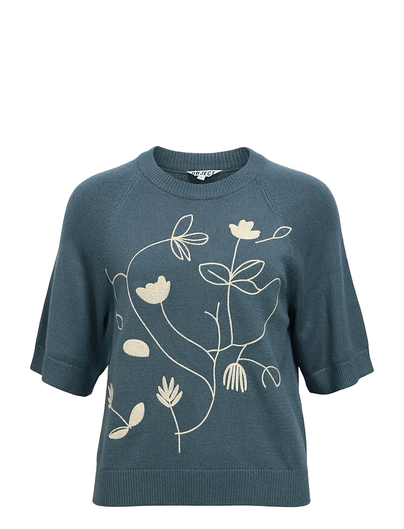 Object - OBJLANEY RUBIN SS PULLOVER NOOS - stickade tröjor - dark slate - 1