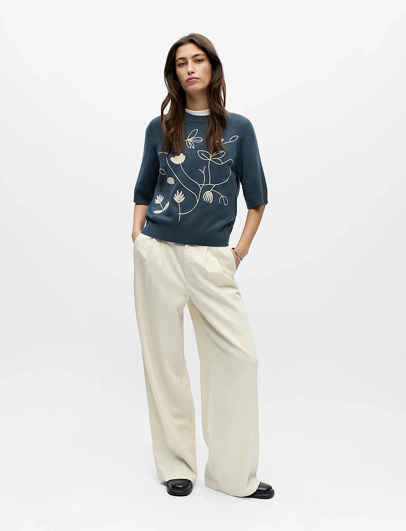 Object - OBJLANEY RUBIN SS PULLOVER NOOS - stickade tröjor - dark slate - 0