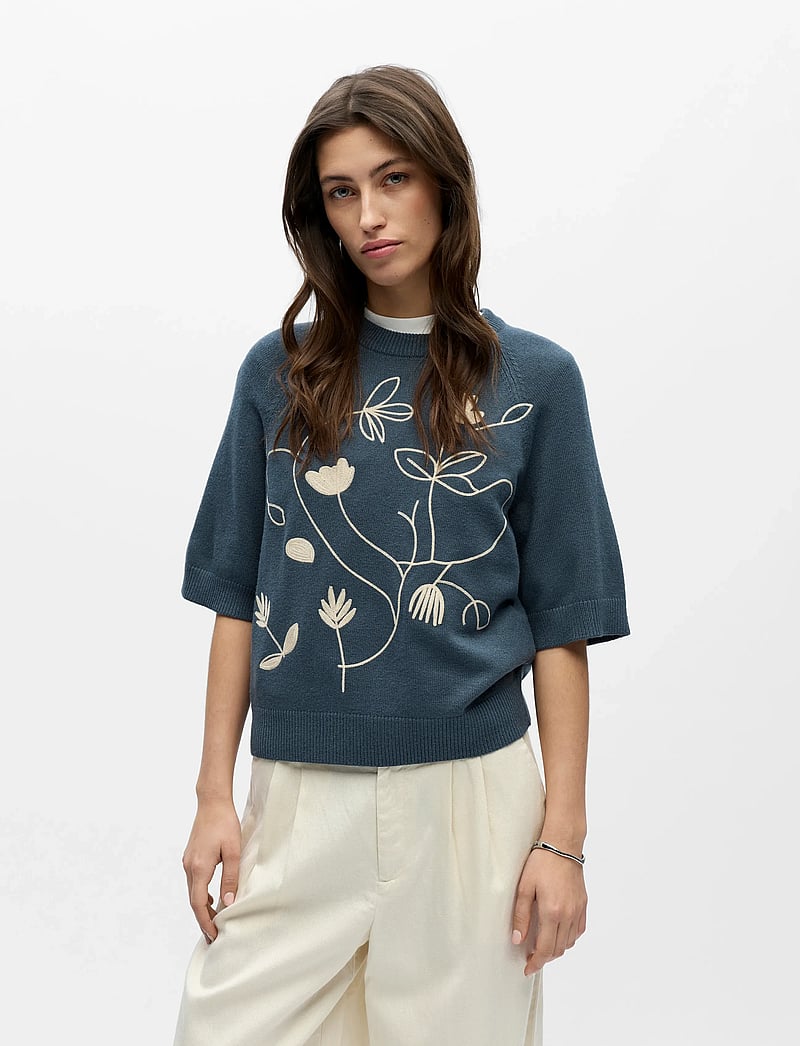 Object - OBJLANEY RUBIN SS PULLOVER NOOS - stickade tröjor - dark slate - 3