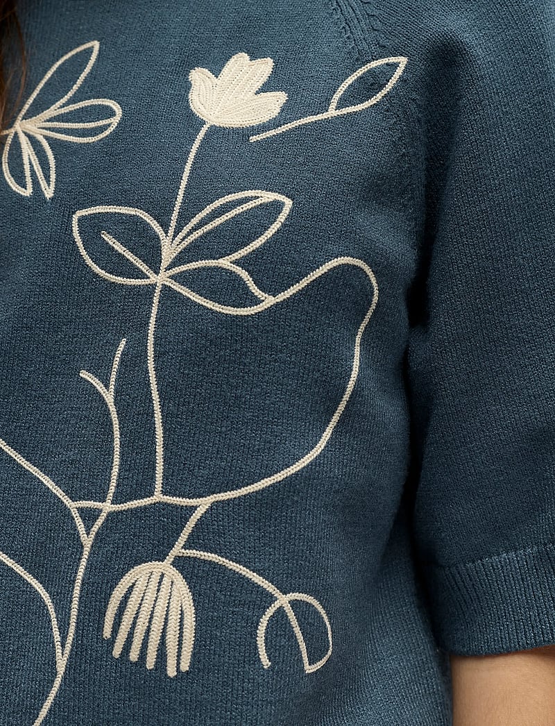 Object - OBJLANEY RUBIN SS PULLOVER NOOS - stickade tröjor - dark slate - 4