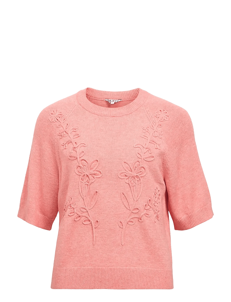 Object - OBJLANEY RUBIN SS PULLOVER NOOS - stickade tröjor - lantana - 1