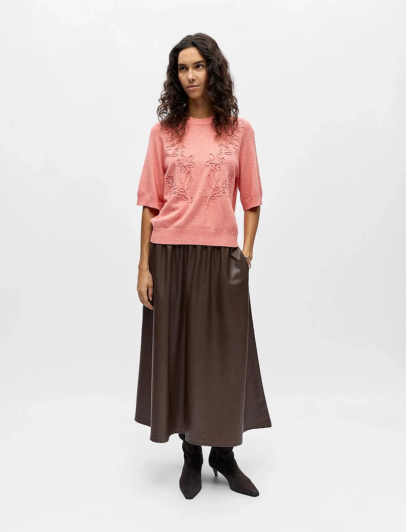 Object - OBJLANEY RUBIN SS PULLOVER NOOS - stickade tröjor - lantana - 3