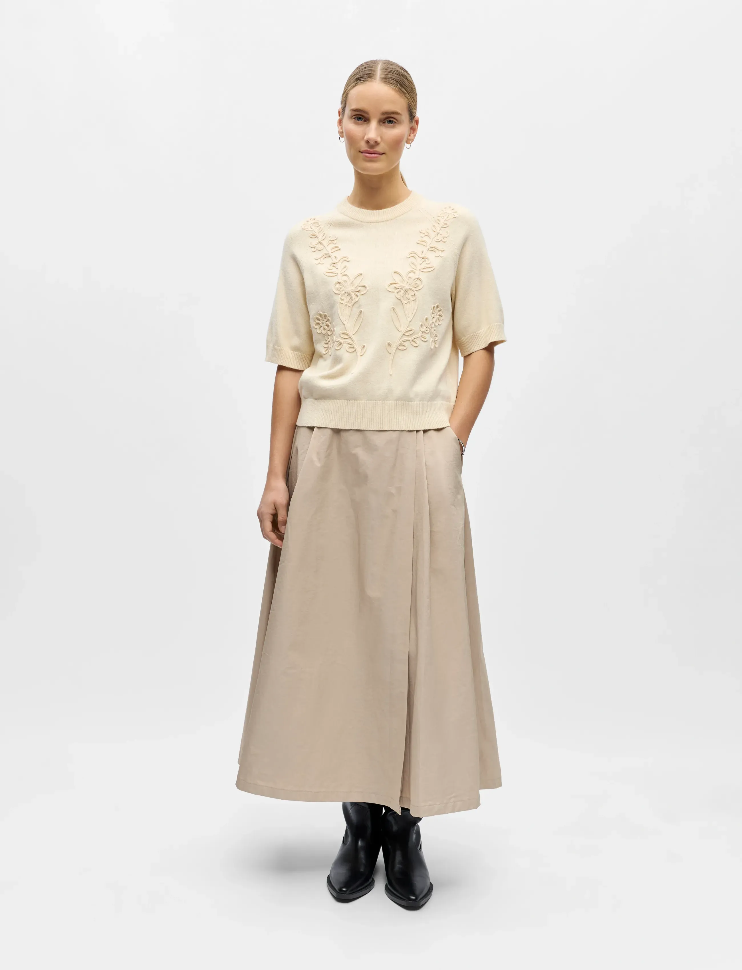 Object Objlaney Rubin Ss Pullover Noos, XS, Knitwear, Creme - Jumpers, Frauen