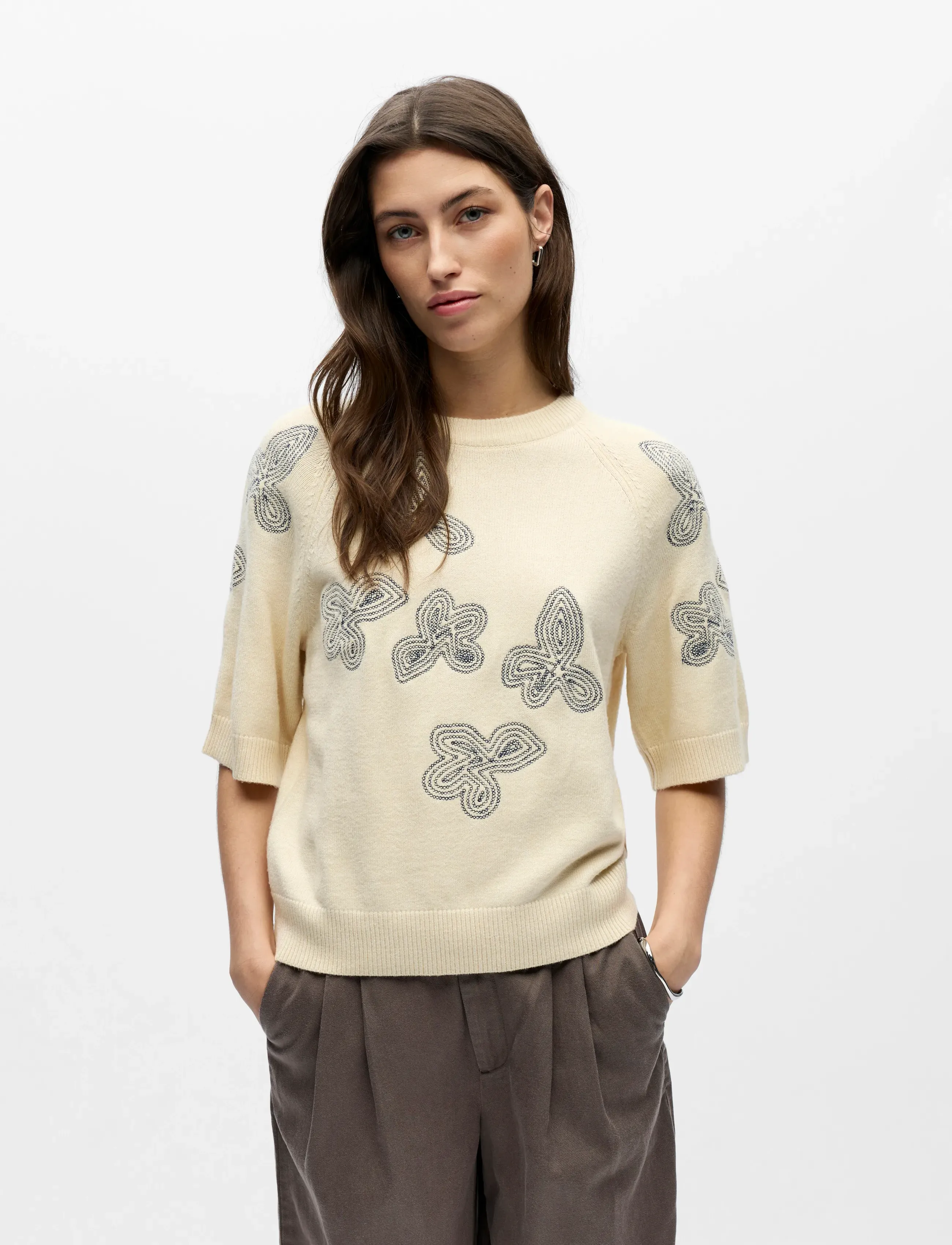 Object - OBJLANEY RUBIN SS PULLOVER NOOS - džemprid - sandshell - 3
