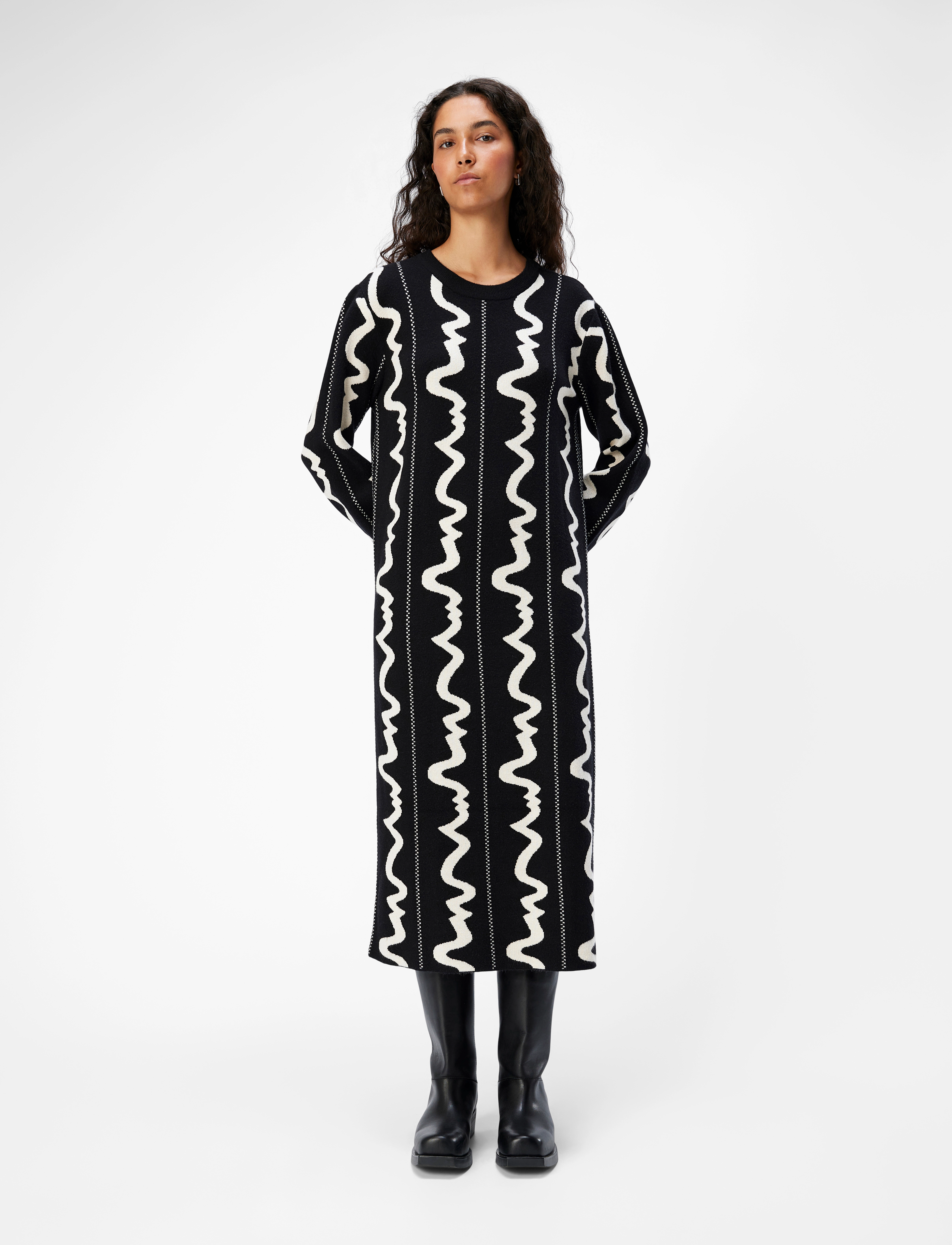 Object - OBJRAY L/S  LONG DRESS E DIV - midikleider - black - 4