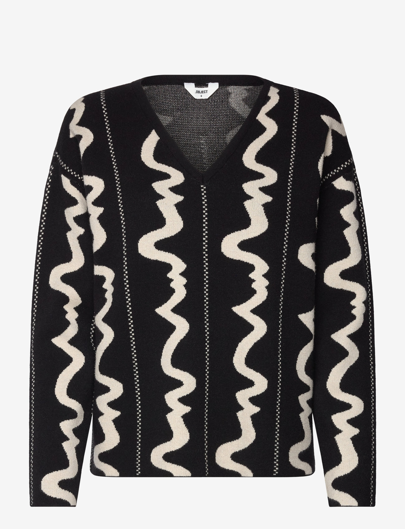 Object - OBJRAY L/S  V-NECK TOP E DIV - sügisesed riided - black - 0