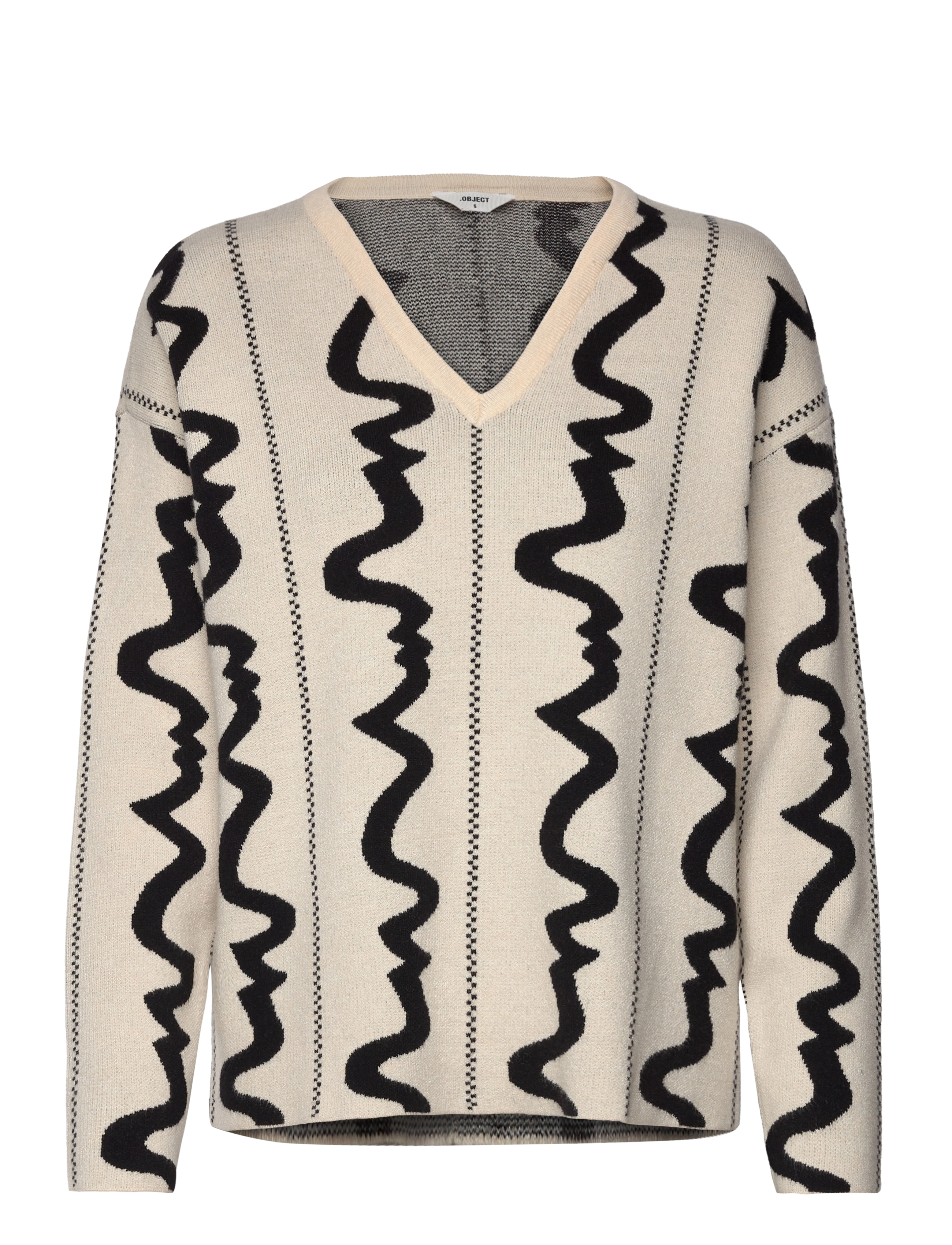 Object OBJRAY L/S  V-NECK TOP E DIV - Pullover - SANDSHELL / beige