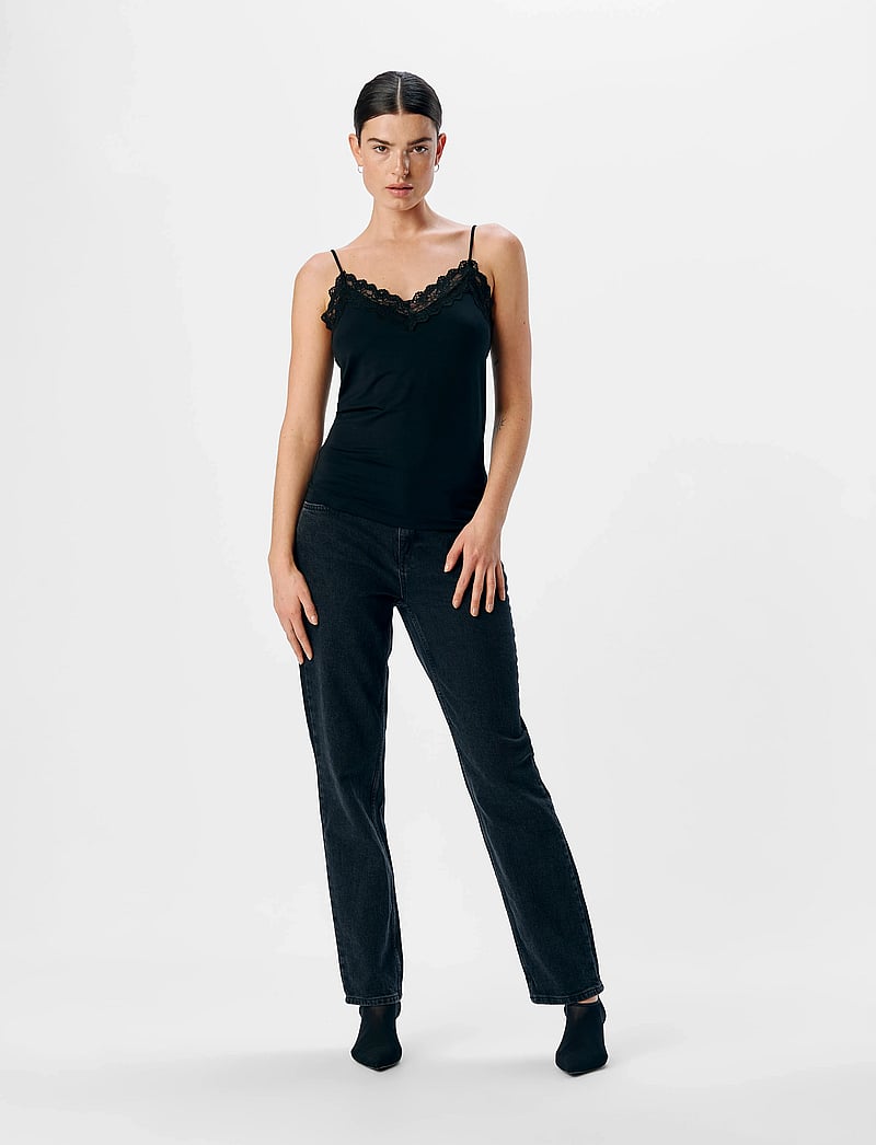 Object - OBJLEENA SUS LACE SINGLET TOP NOOS - topid ja varrukateta alussärgid - black - 3