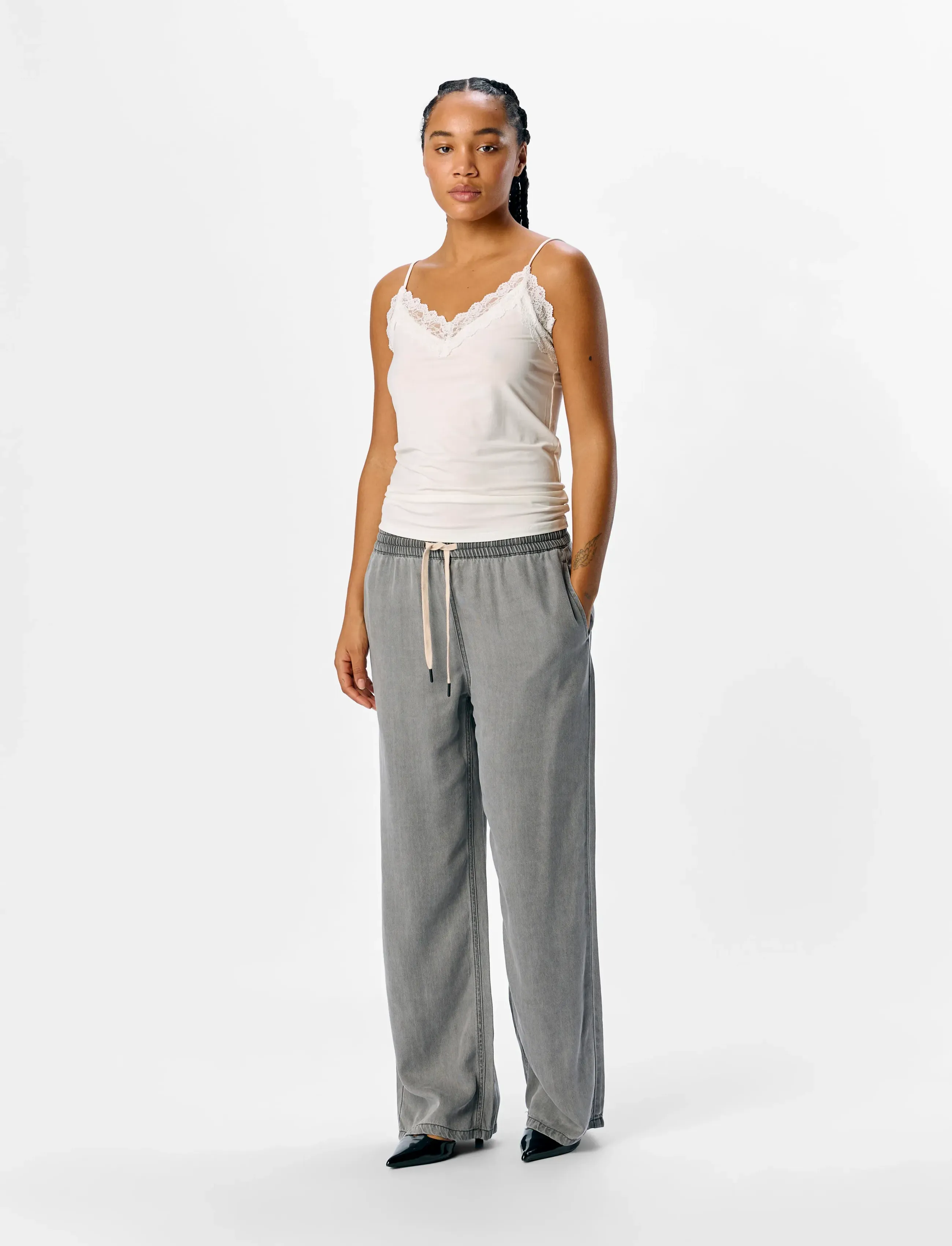 Object - OBJLEENA SUS LACE SINGLET TOP NOOS - white - 3
