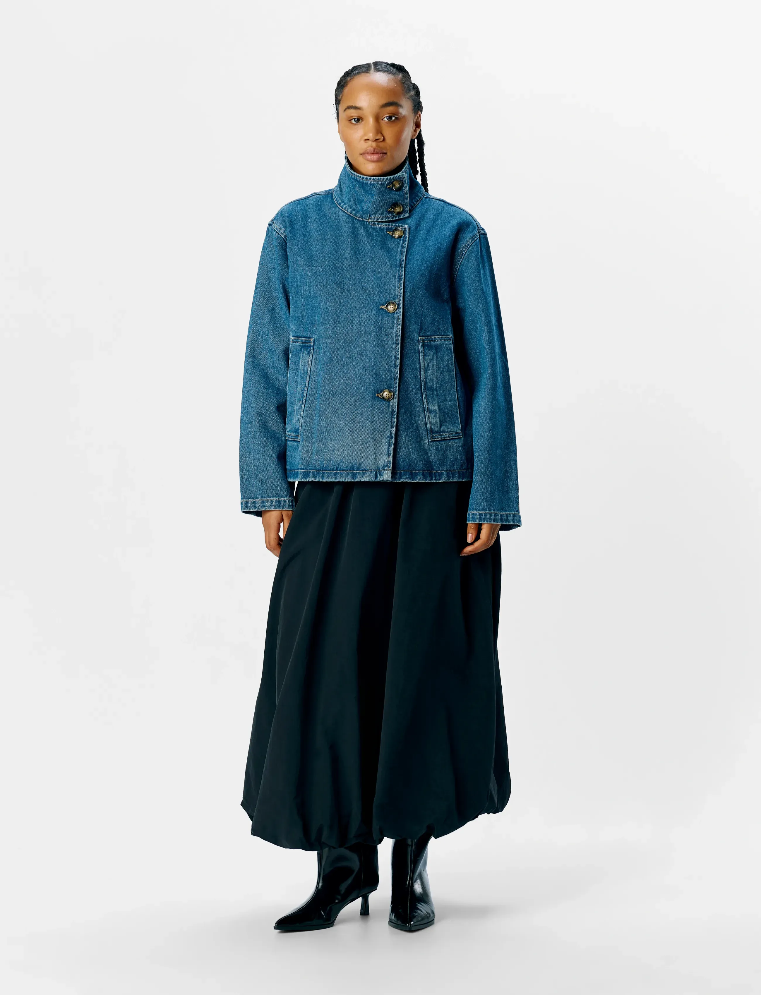 Object Objtilla Gro L/S Lo Denim Jacket Noos, S, Jackets, Blau - Denim, Frauen