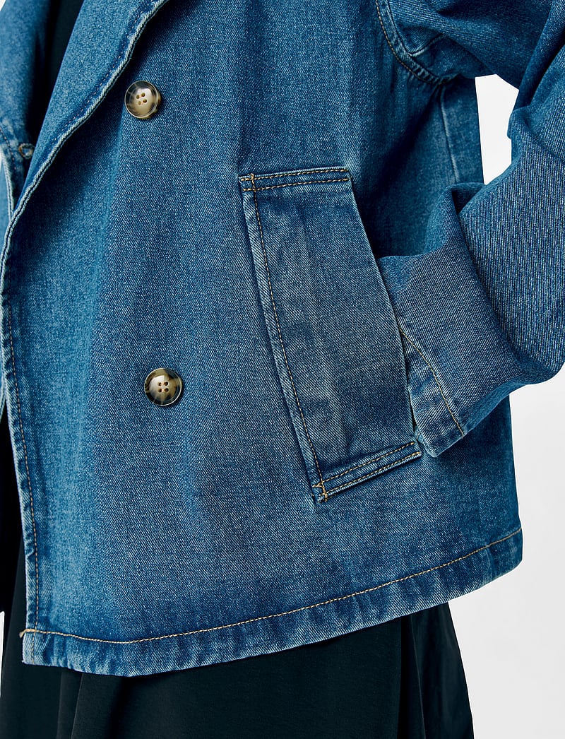 Object - OBJTILLA GRO L/S LO DENIM JACKET NOOS - frühlingsjacken - medium blue denim - 4
