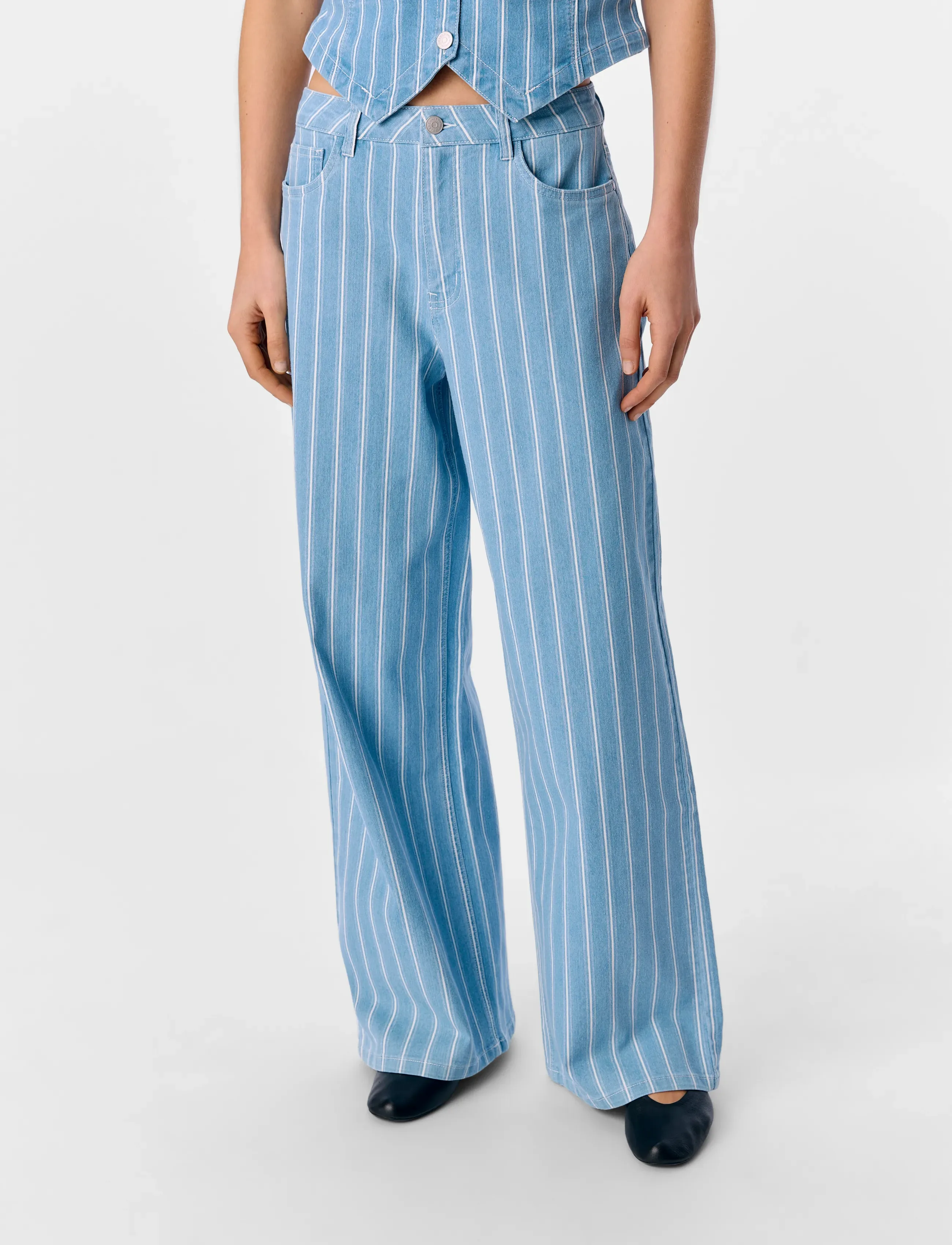 Object Objmoji Mollie Wide Long Jeans 138, XS, Jeans, Blau - Wide, Frauen