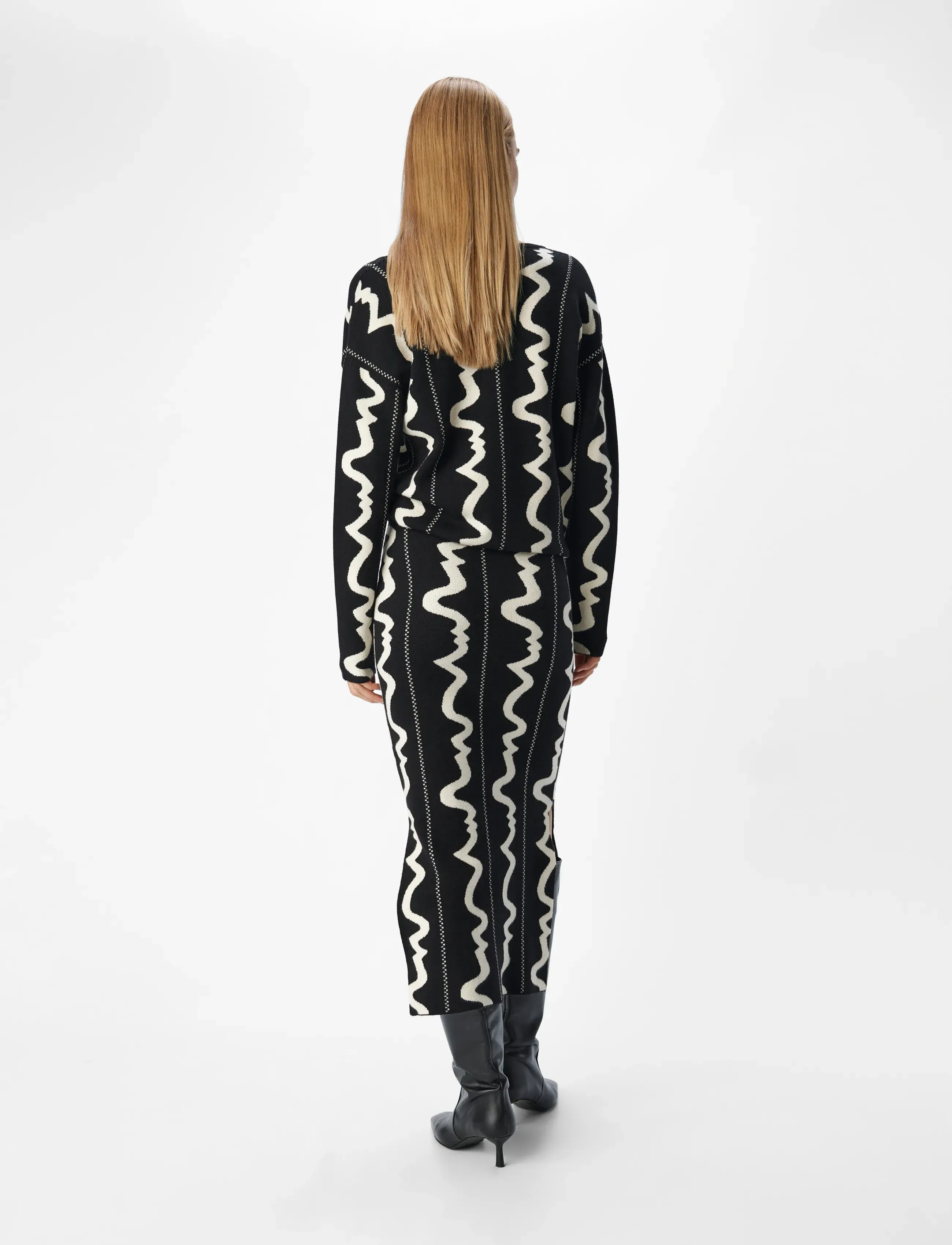 Object - OBJRAY SLI LONG SKIRT E DIV - maxi röcke - black - 2