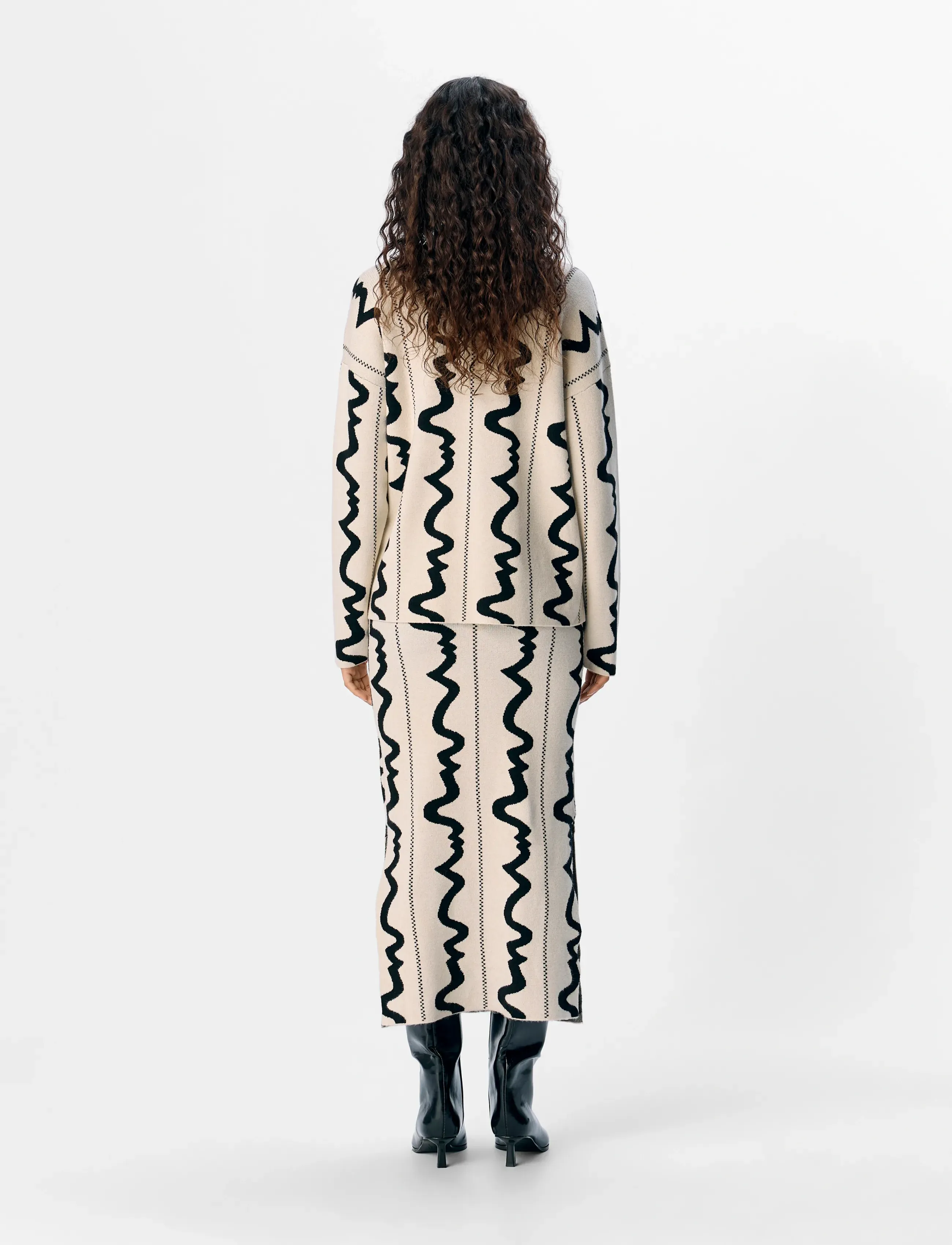 Object - OBJRAY SLI LONG SKIRT E DIV - adīti svārki - sandshell - 5