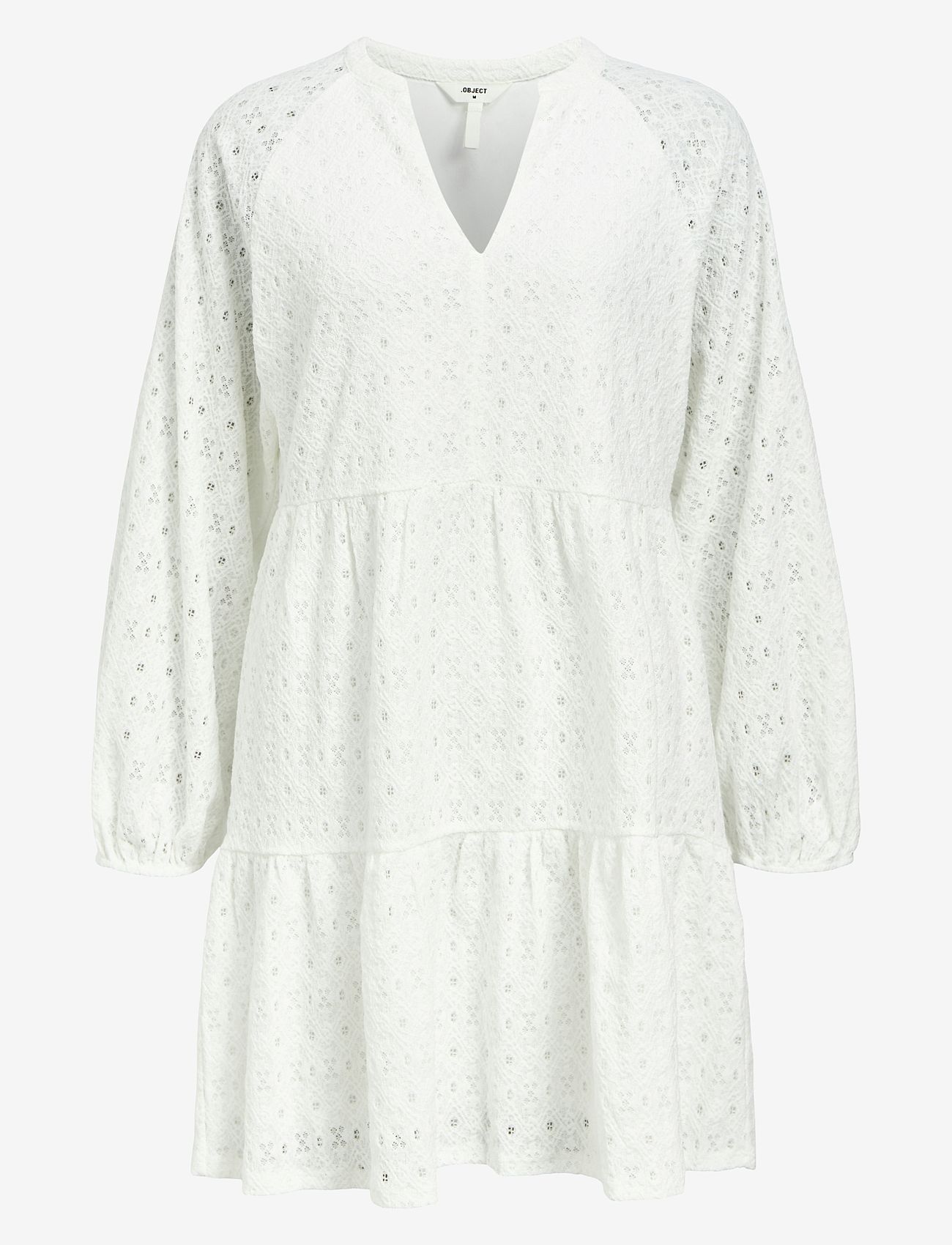 Object - OBJLAILA GIA L/S RE SHORT DRESS NOOS - konfirmationstøj - cloud dancer - 1