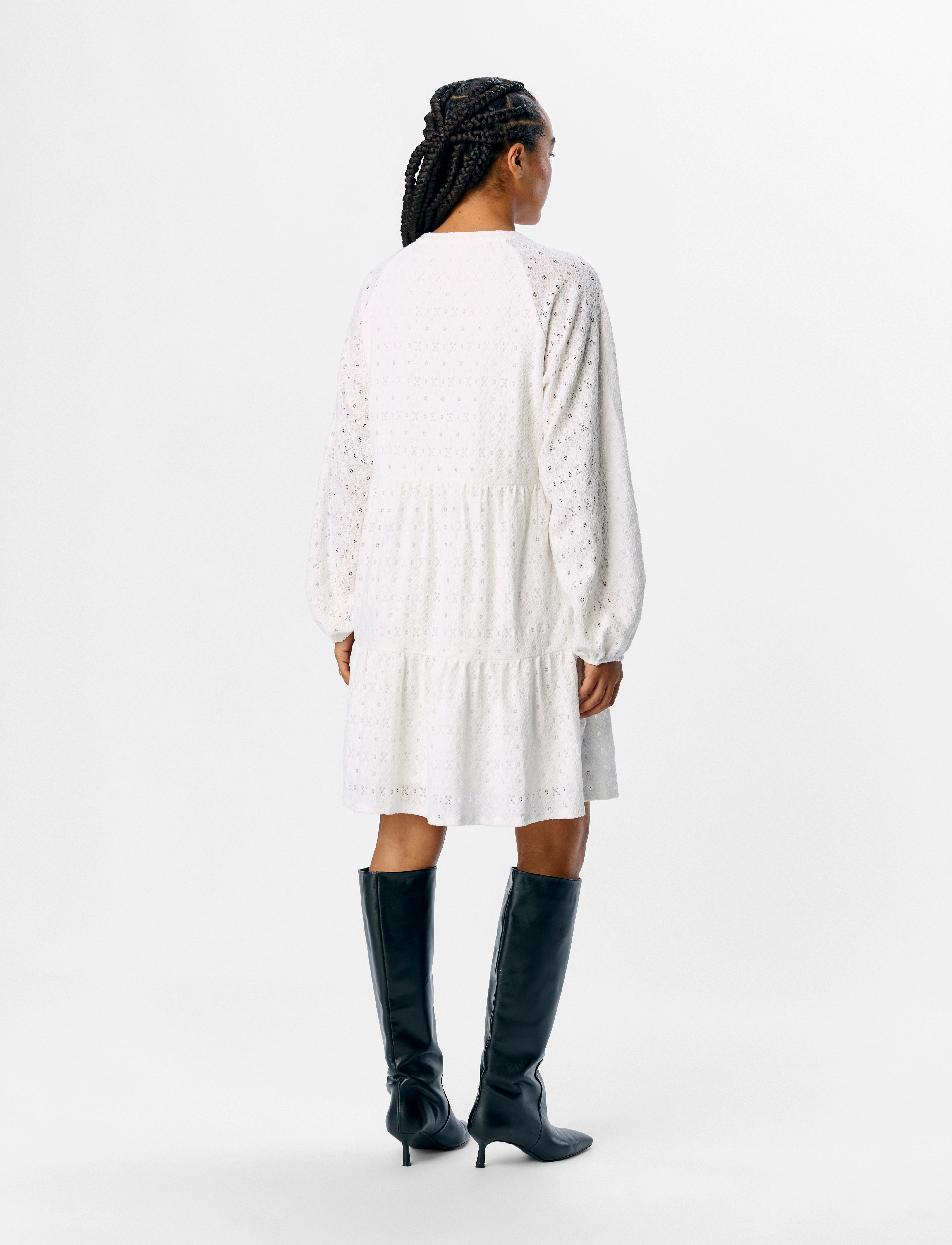 Object - OBJLAILA GIA L/S RE SHORT DRESS NOOS - konfirmation - cloud dancer - 2