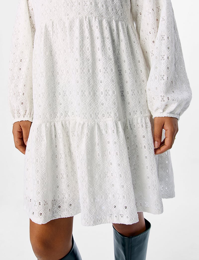 Object - OBJLAILA GIA L/S RE SHORT DRESS NOOS - konfirmation - cloud dancer - 3
