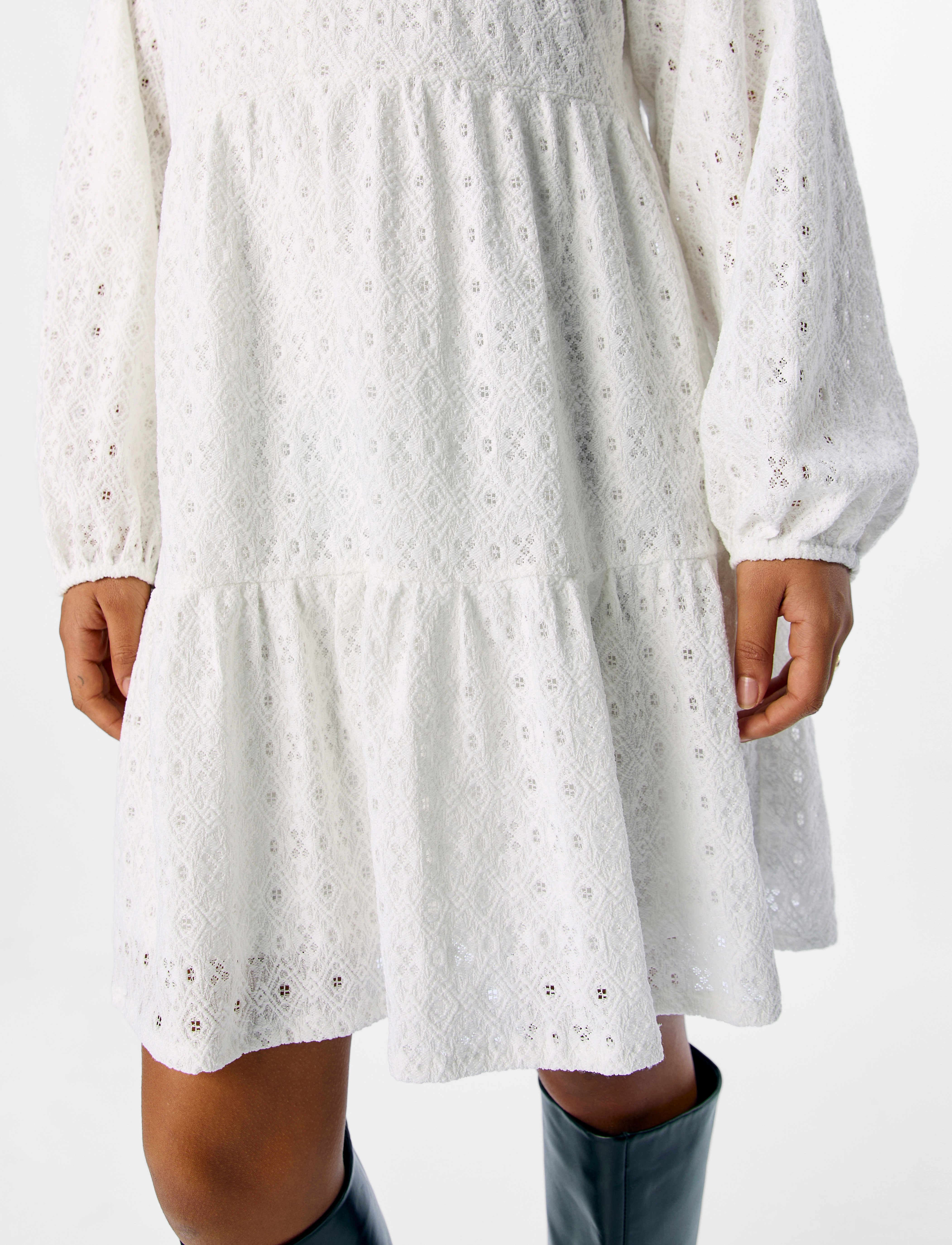 Object - OBJLAILA GIA L/S RE SHORT DRESS NOOS - konfirmation - cloud dancer - 3