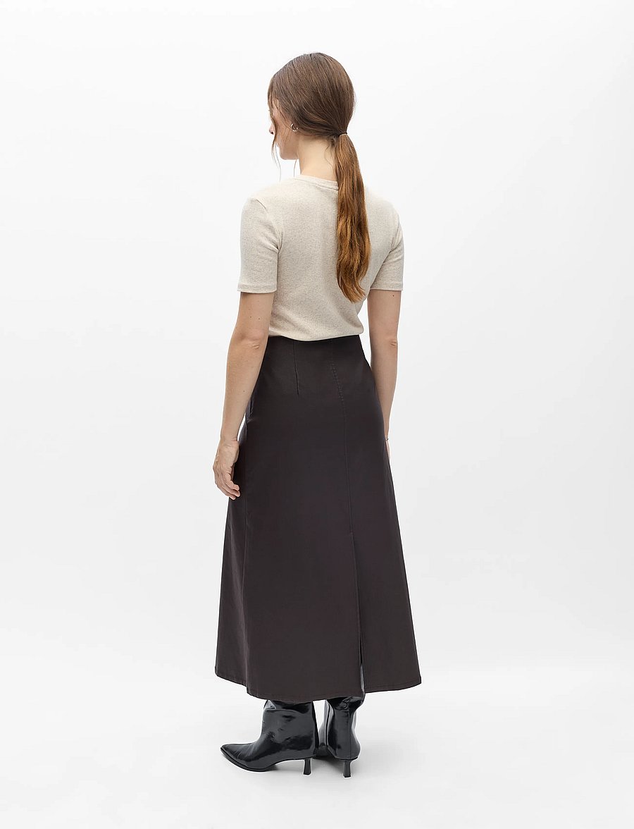 Object - OBJMATTHIE HW LONG SKIRT REP - midi-röcke - black - 2