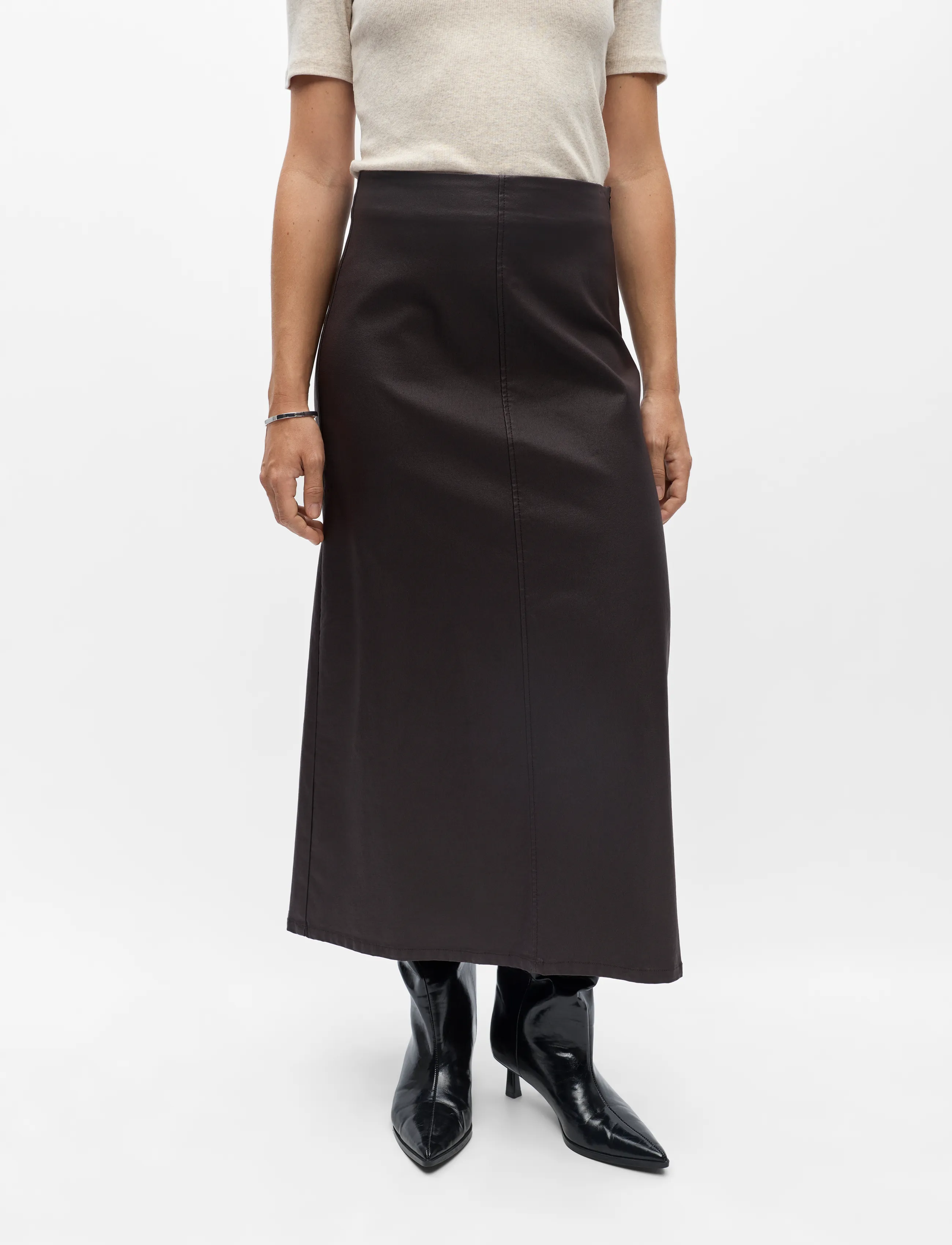 Object - OBJMATTHIE HW LONG SKIRT REP - midi-röcke - black - 3