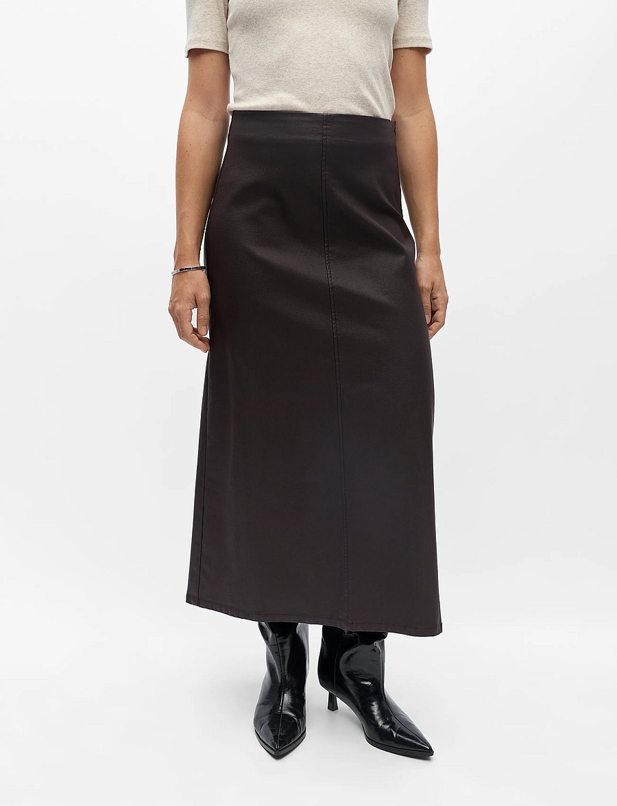 Object - OBJMATTHIE HW LONG SKIRT REP - midi-röcke - black - 3