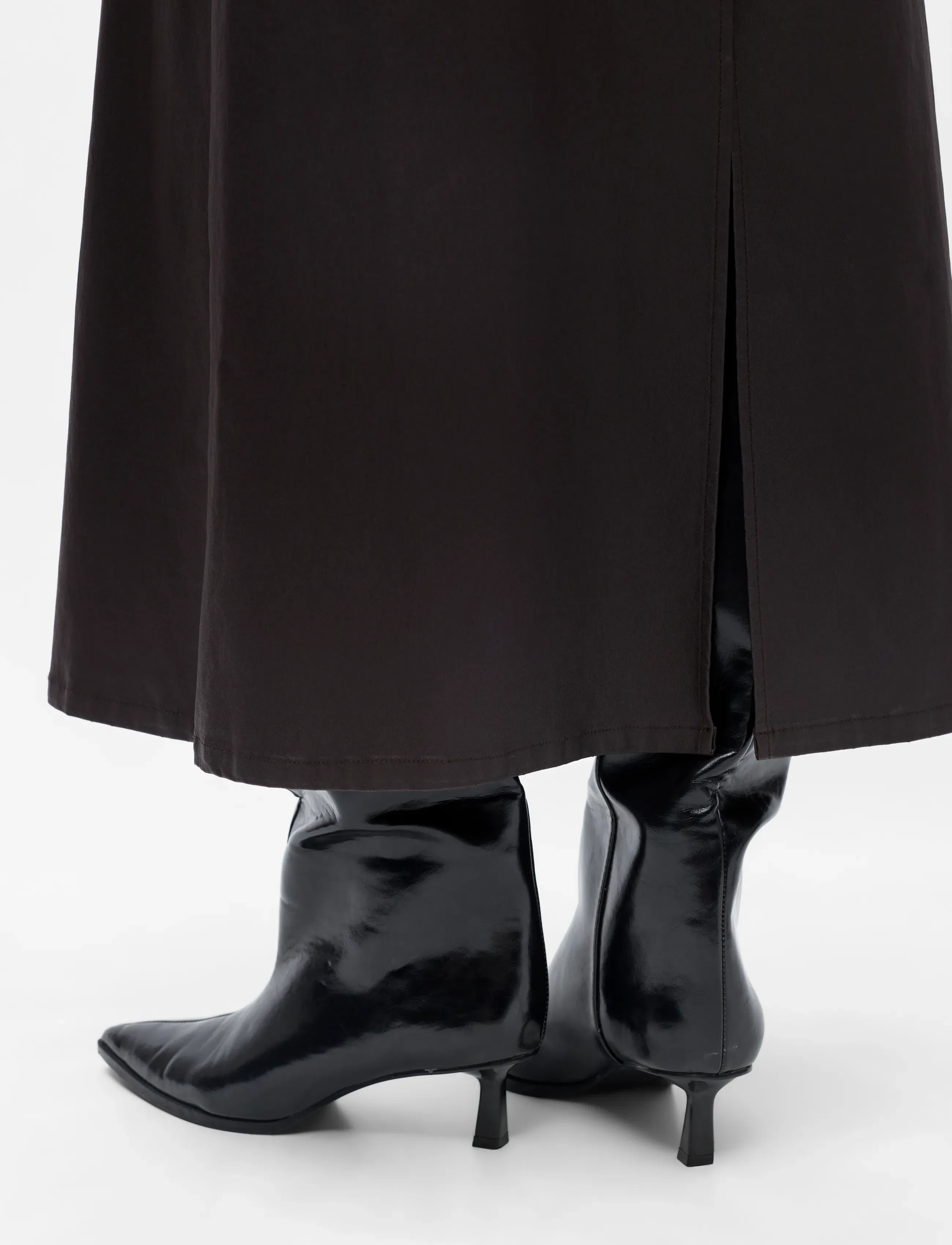 Object - OBJMATTHIE HW LONG SKIRT REP - midi-röcke - seal brown - 4