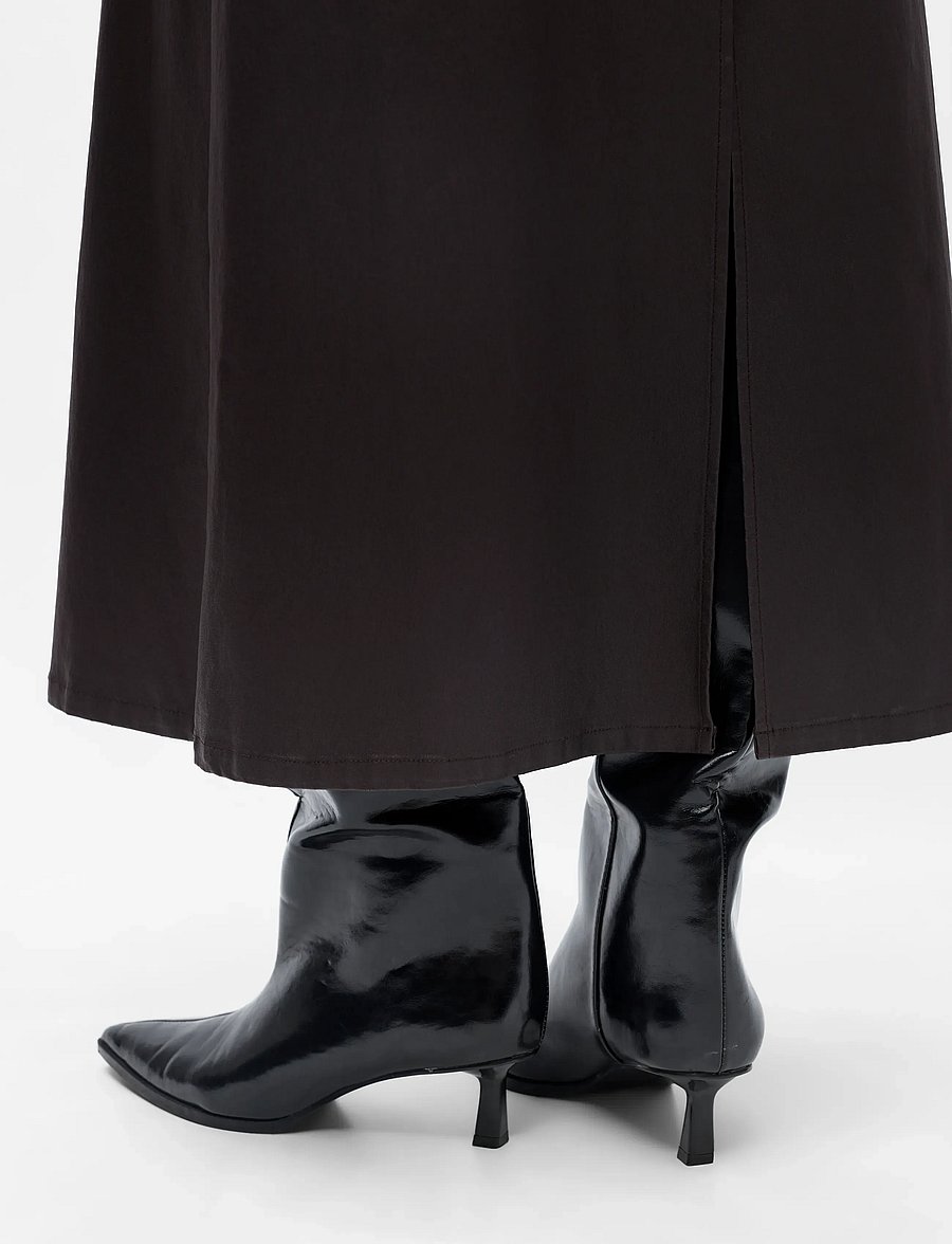 Object - OBJMATTHIE HW LONG SKIRT REP - midi-röcke - seal brown - 4