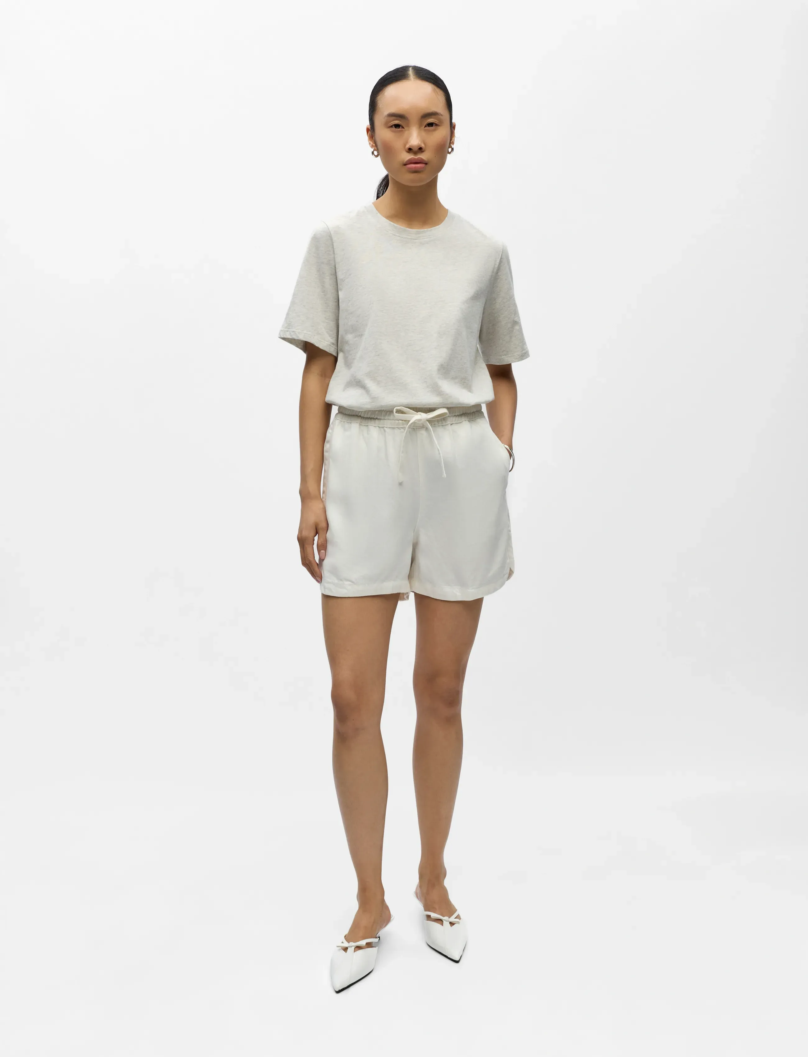 Object Objframe Re Mw Shorts Noos, M, Cream, Shorts > Afslappede Shorts, Dame