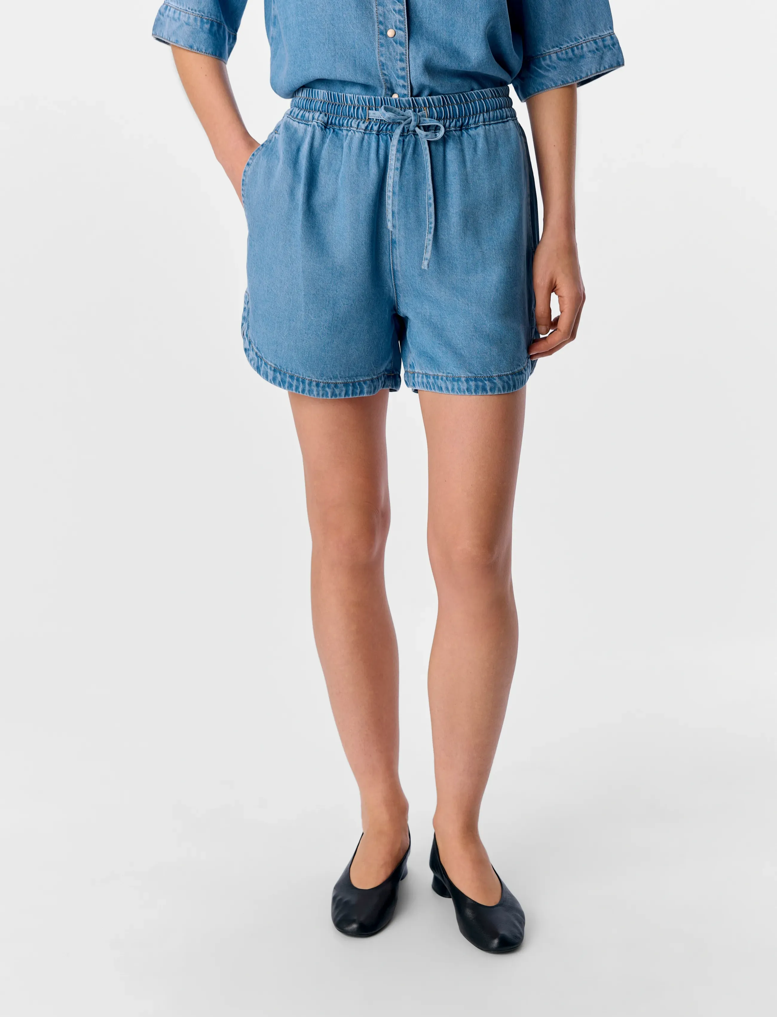Object Objframe Re Mw Shorts Noos, XS, Blue, Shorts > Afslappede Shorts, Dame