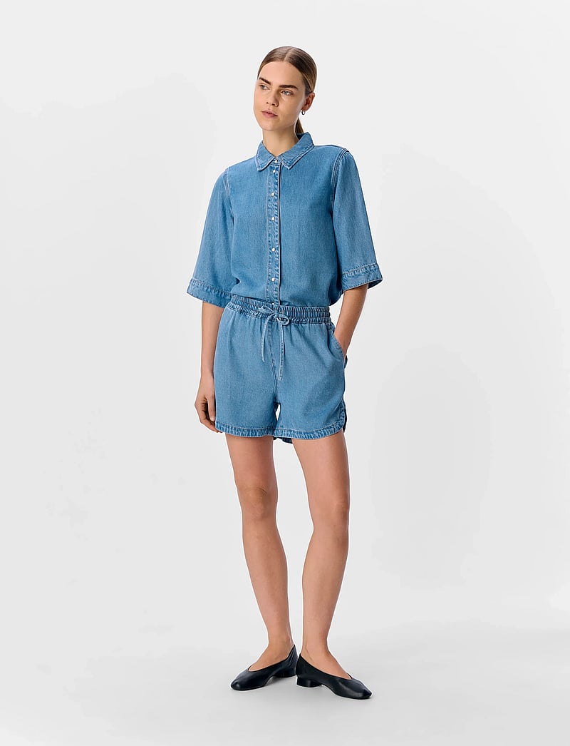 Object - OBJFRAME RE MW SHORTS NOOS - casual shorts - light blue denim - 3