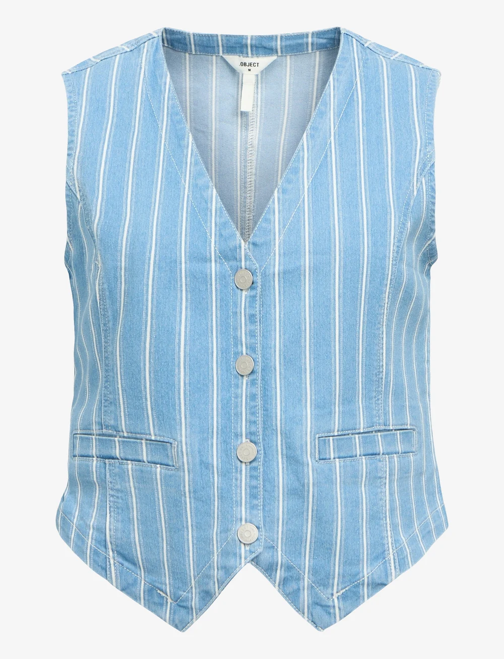 Object - OBJMOLLIE RE WAISTCOAT 138 - teksavestid - light blue denim - 0